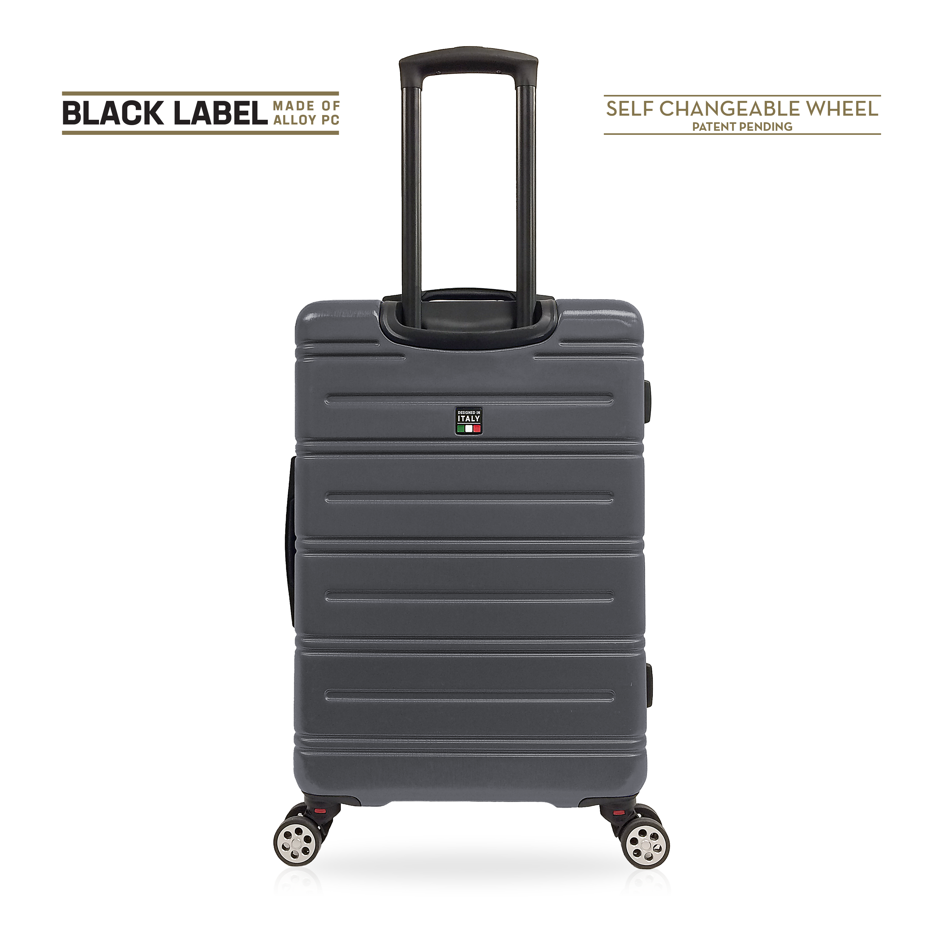 Tucci Black Label Letizia 3-Piece Hardside Spinner Expandable Luggage Set, 20/24/28 Inches