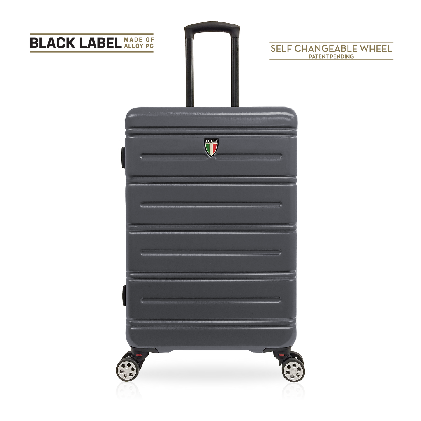 Tucci Black Label Letizia 3-Piece Hardside Spinner Expandable Luggage Set, 20/24/28 Inches