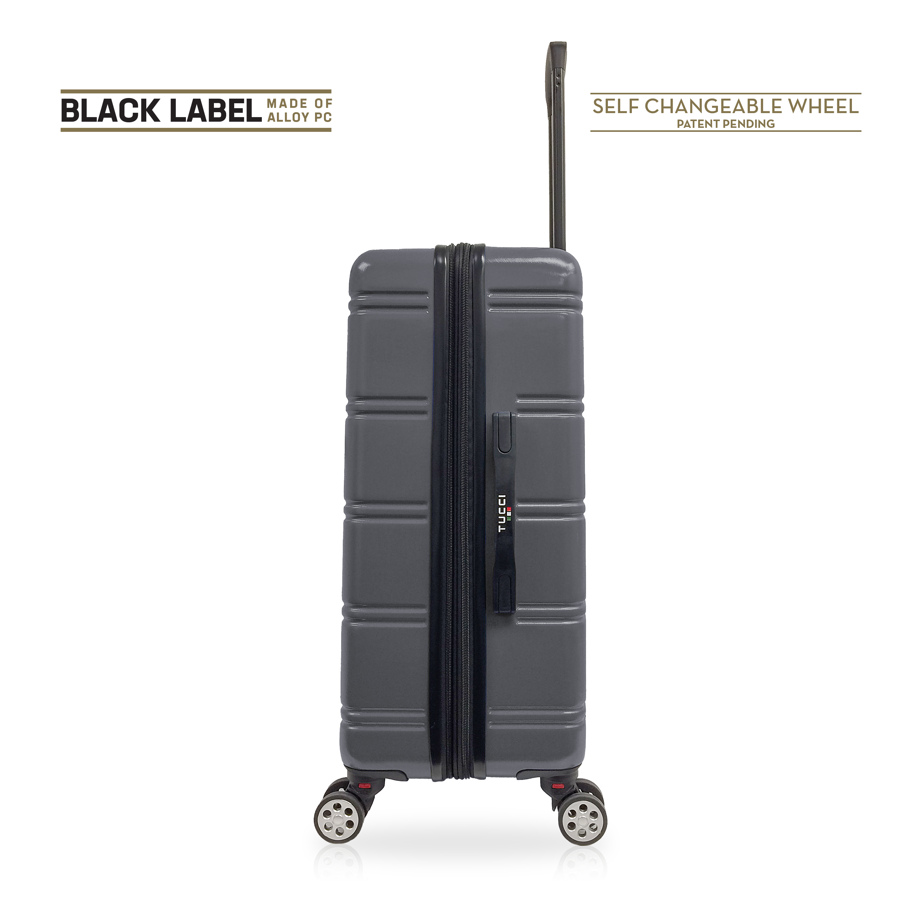 Tucci Black Label Letizia 3-Piece Hardside Spinner Expandable Luggage Set, 20/24/28 Inches