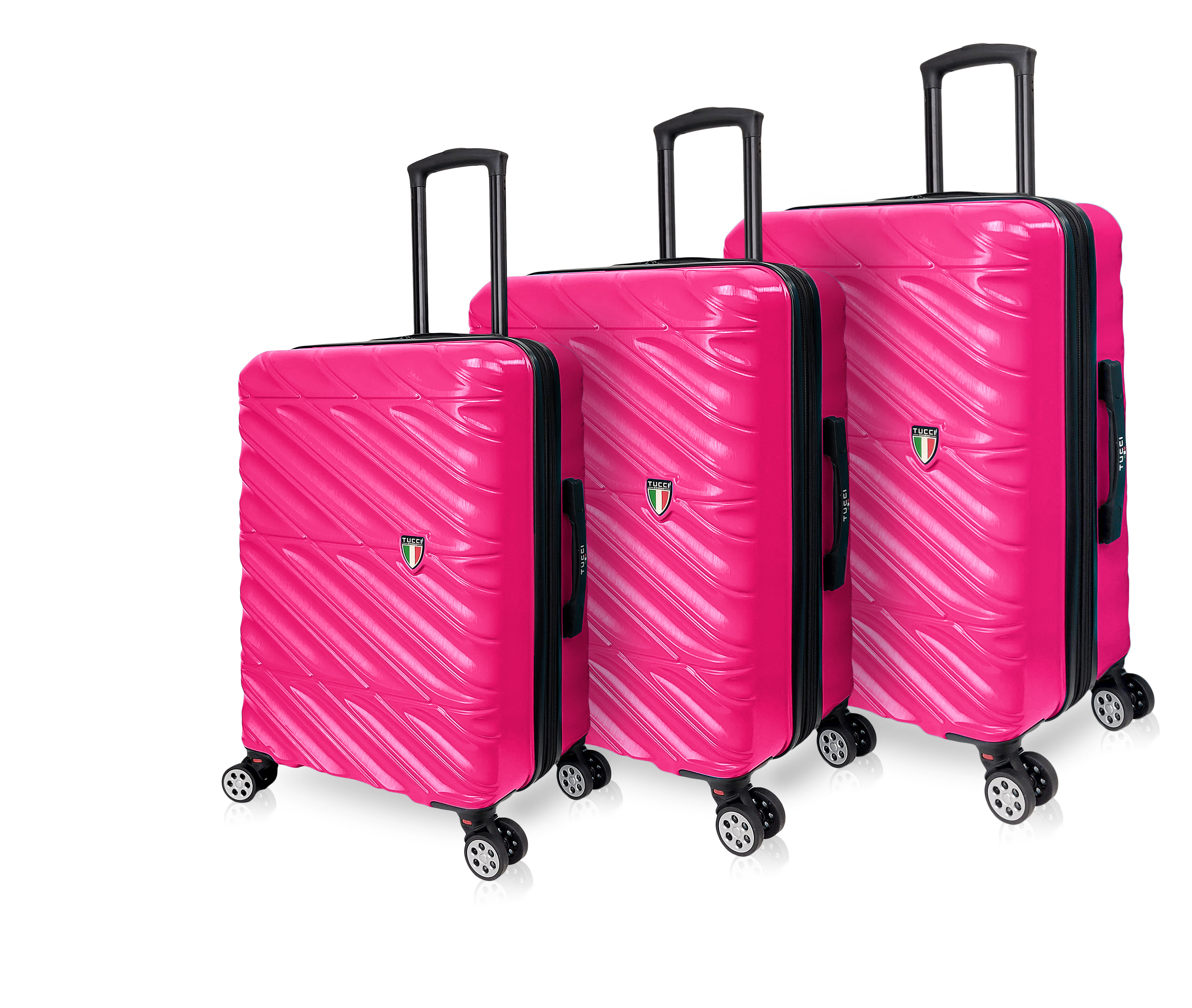 Tucci Black Label Selvatico 3-Piece Hardside Spinner Expandable Luggage Set, 20/24/28 Inches