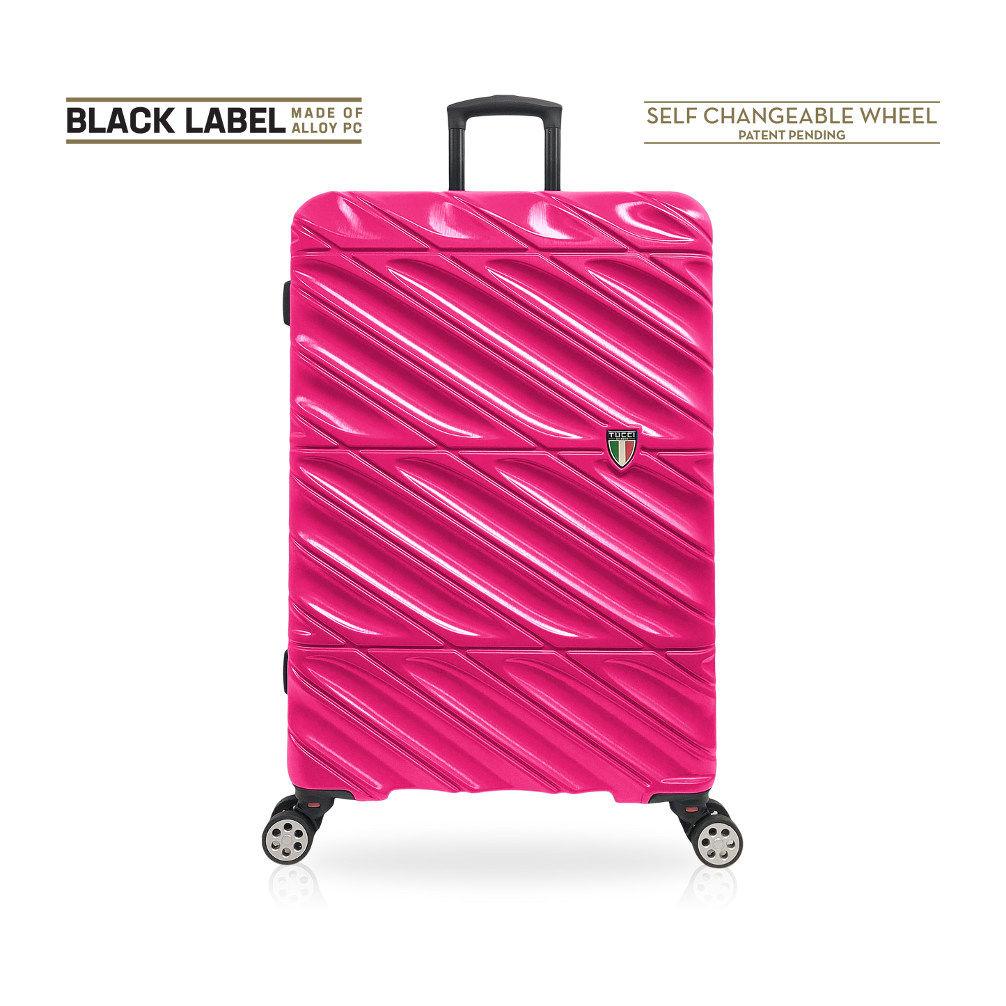 Tucci Black Label Selvatico 3-Piece Hardside Spinner Expandable Luggage Set, 20/24/28 Inches