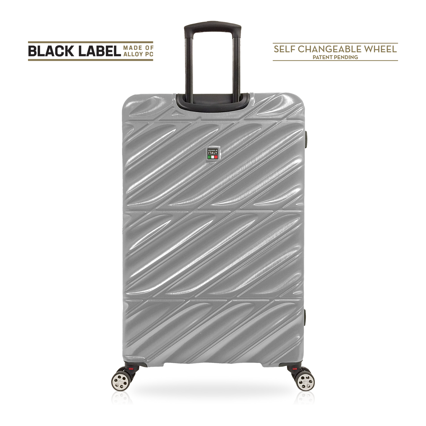 Tucci Black Label Selvatico 3-Piece Hardside Spinner Expandable Luggage Set, 20/24/28 Inches