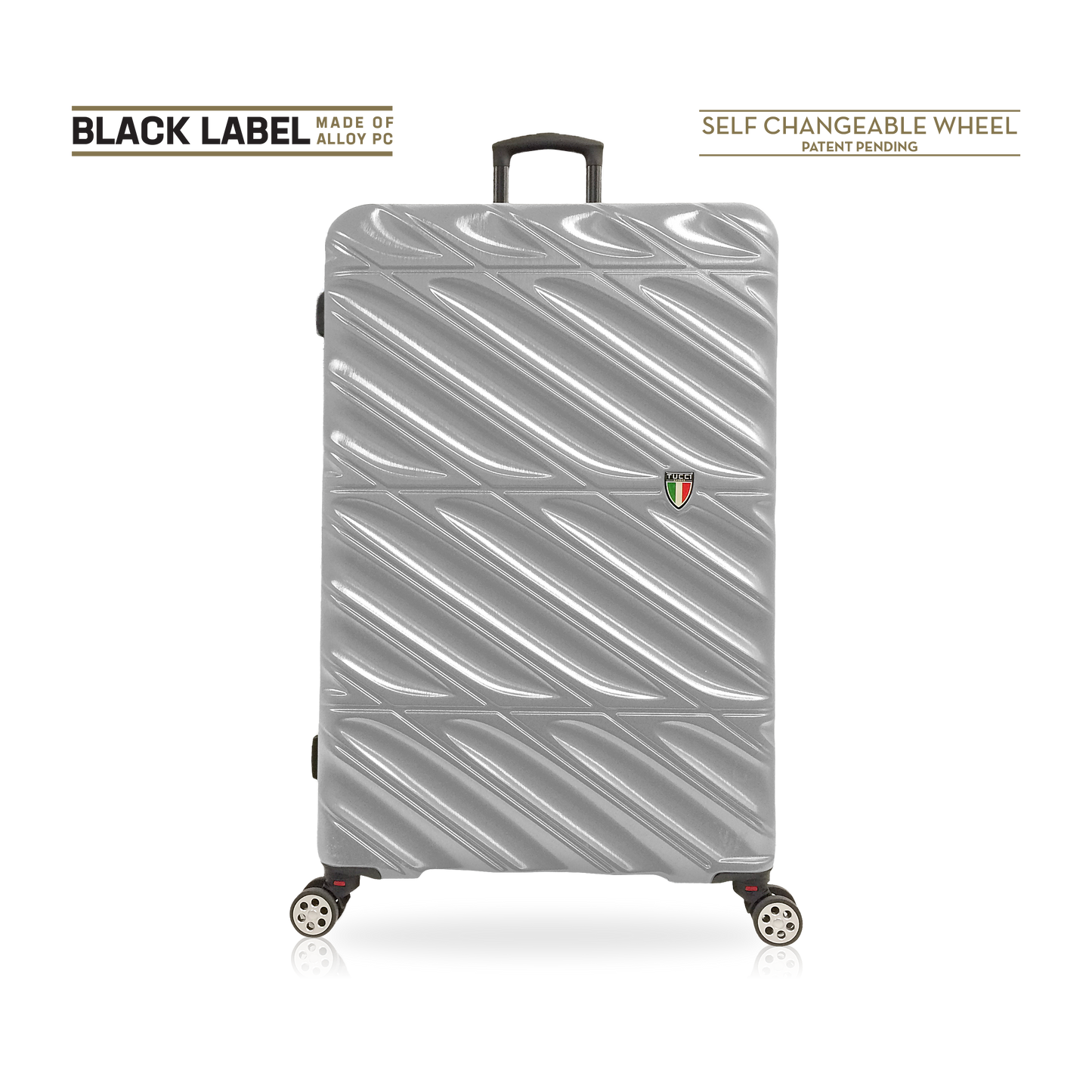Tucci Black Label Selvatico 3-Piece Hardside Spinner Expandable Luggage Set, 20/24/28 Inches