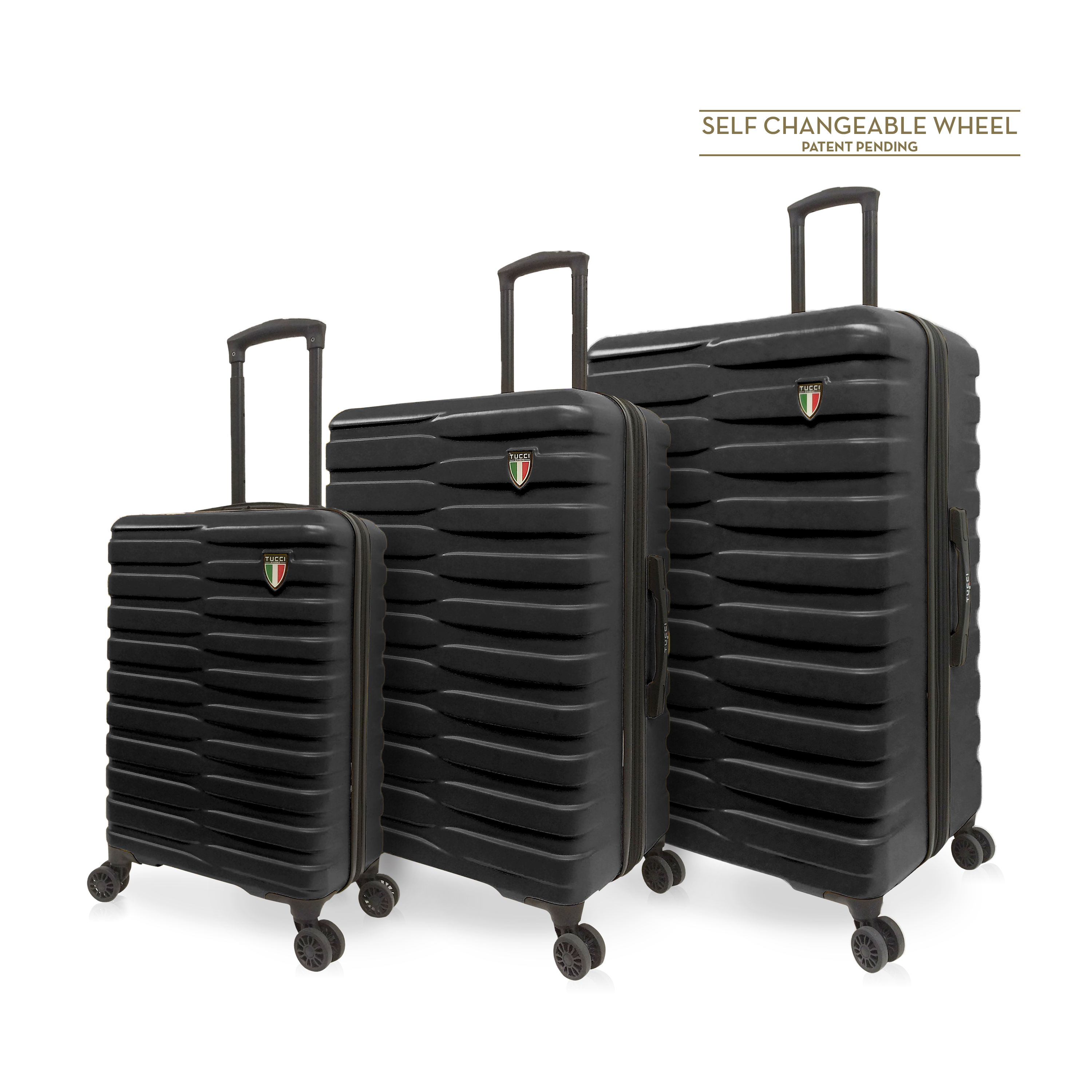 TUCCI Italy LA GITA 3 PC Spinner Hard Side Rolling Suitcase