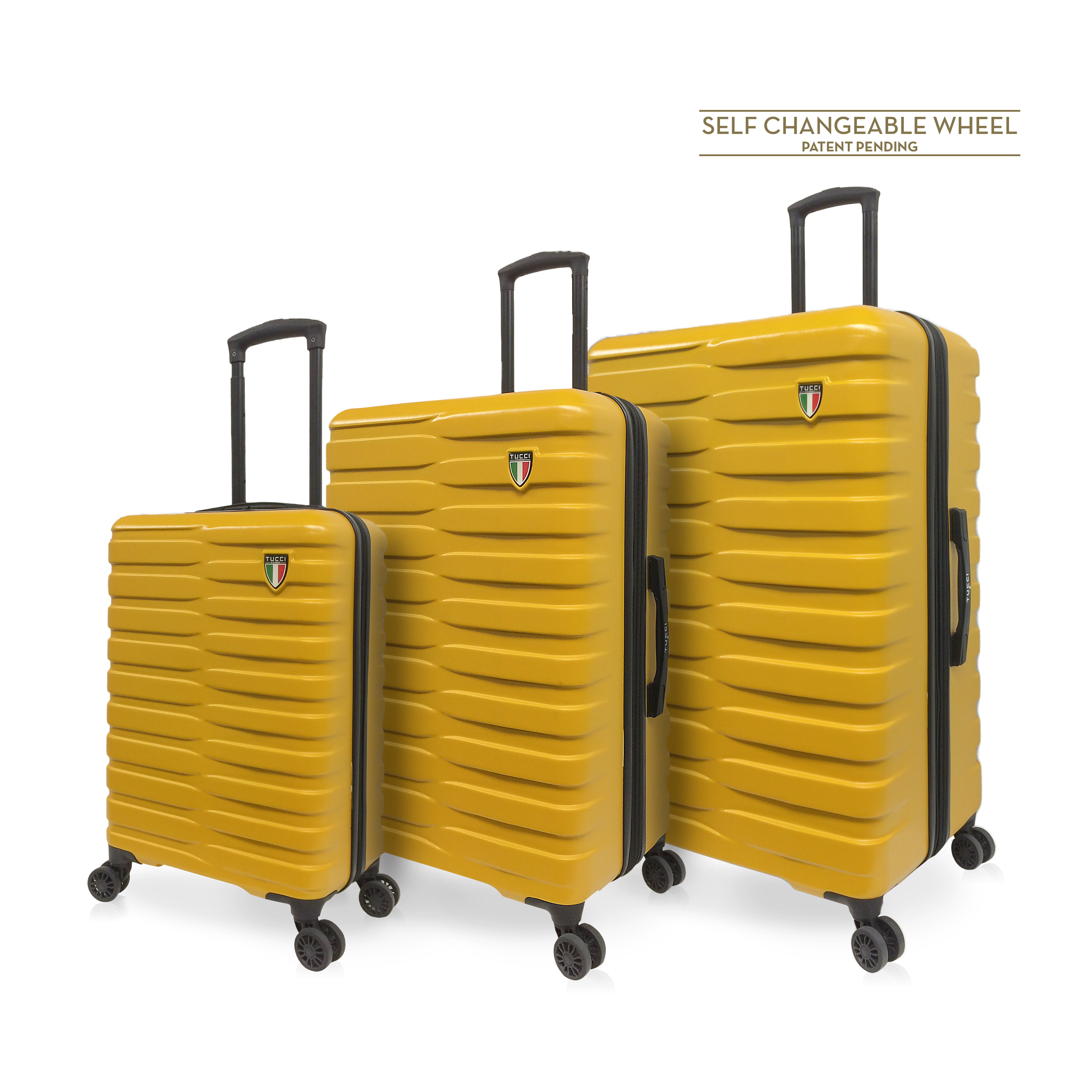 TUCCI Italy LA GITA 3 PC Spinner Hard Side Rolling Suitcase