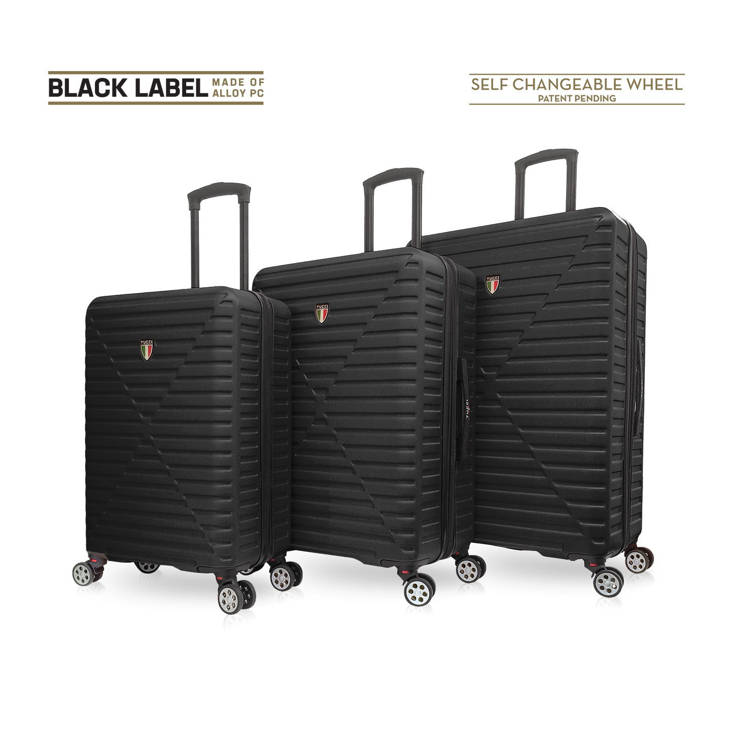 TUCCI CARINA 3 PC (18", 26", 30") Hardcase Luggage Set