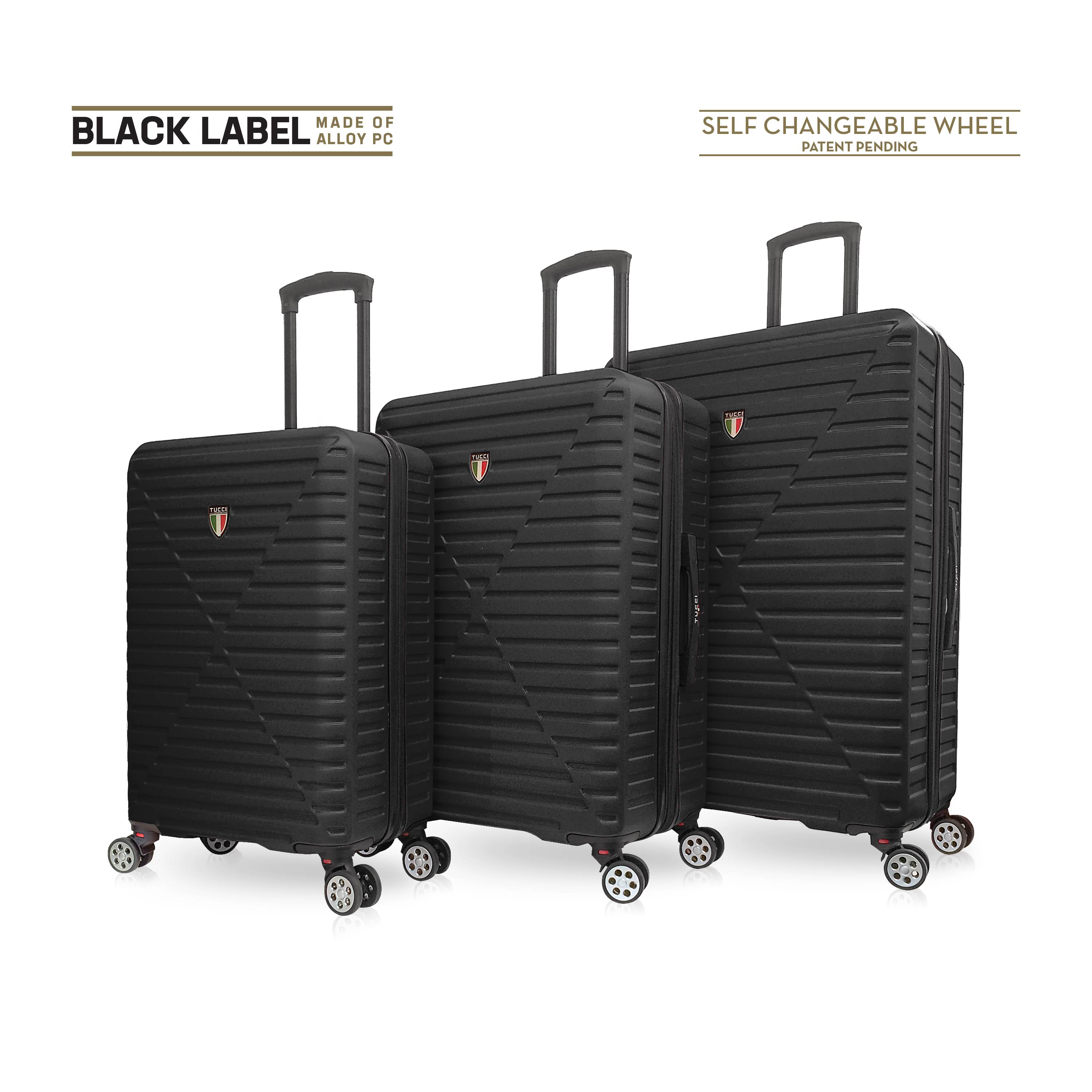 TUCCI CARINA 3 PC (18", 26", 30") Hardcase Luggage Set