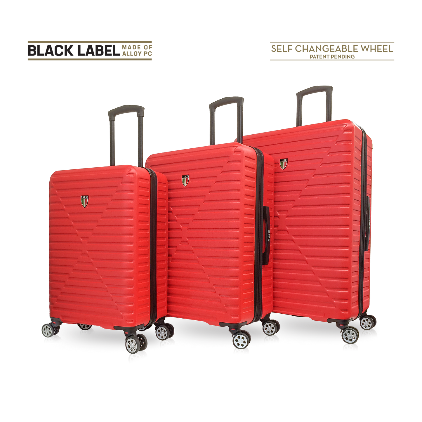 TUCCI CARINA 3 PC (18", 26", 30") Hardcase Luggage Set