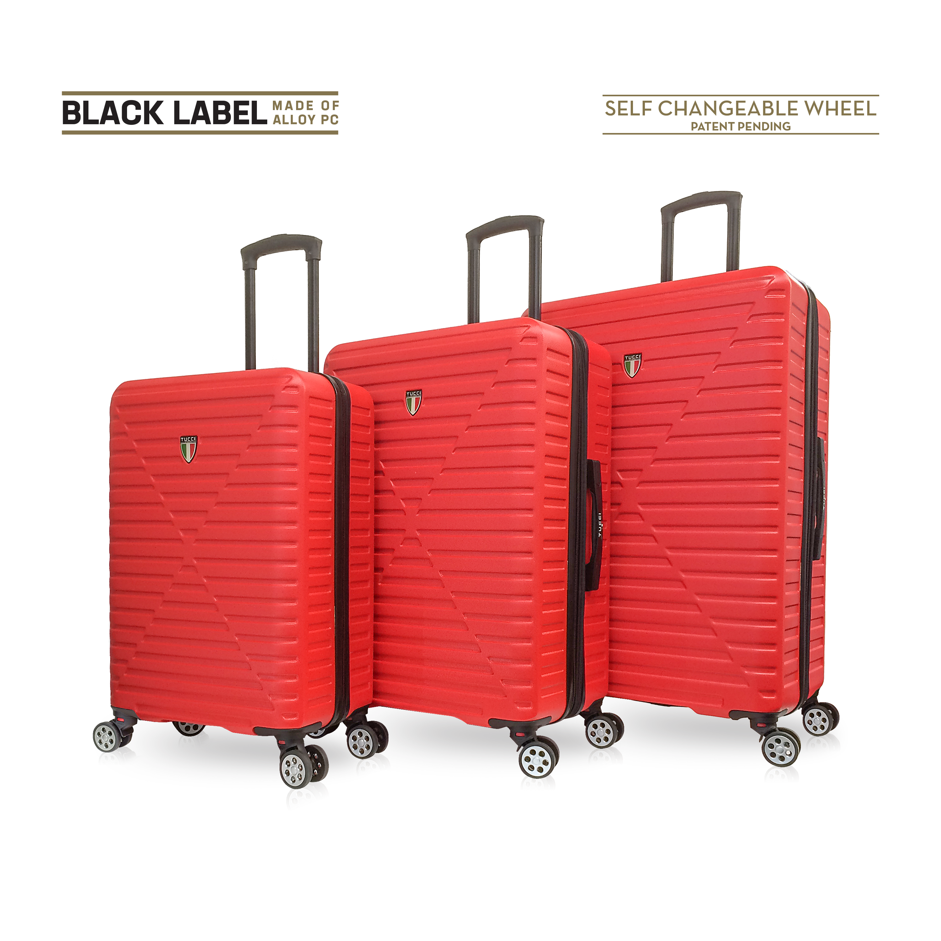 TUCCI CARINA 3 PC (18", 26", 30") Hardcase Luggage Set