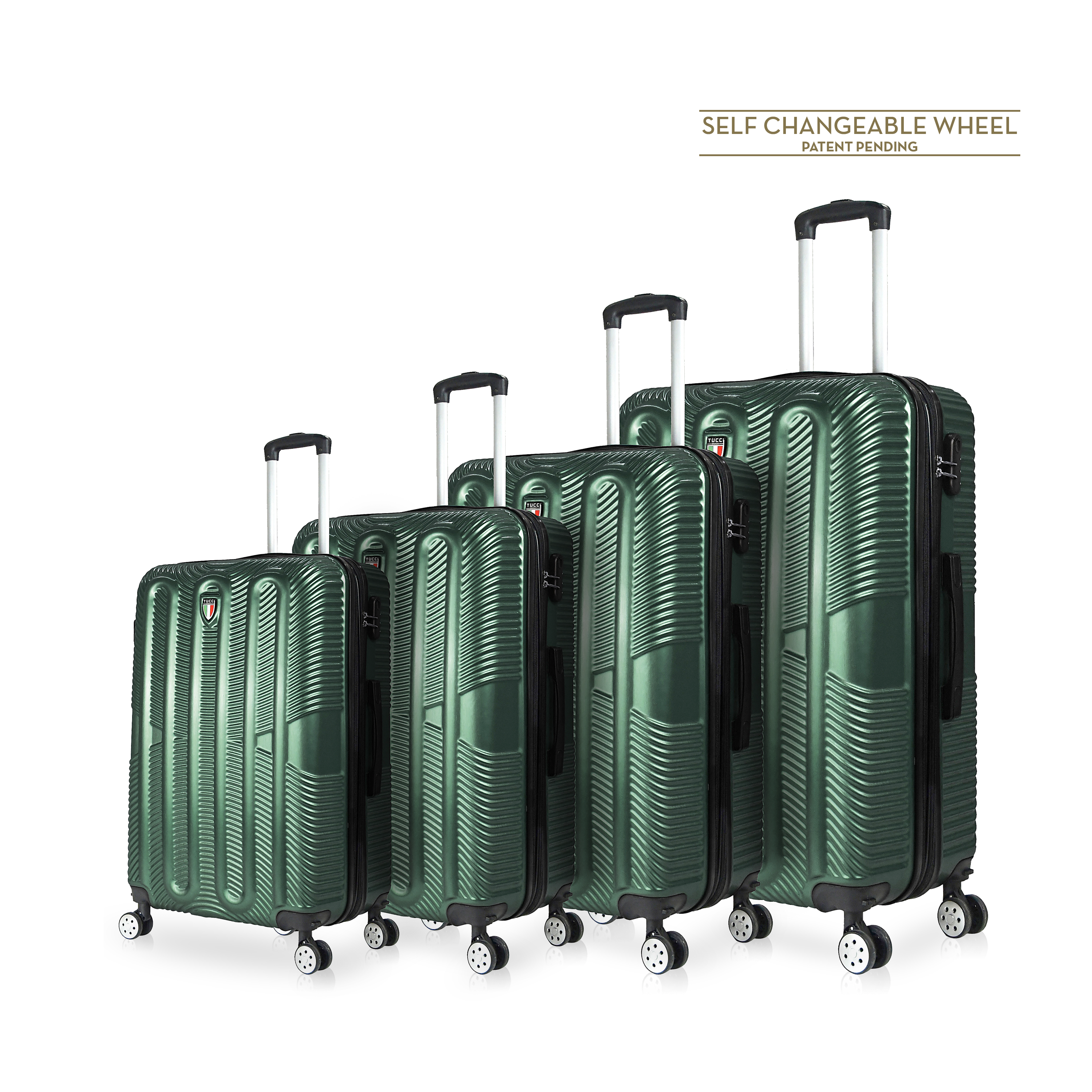 TUCCI Italy SPECIALI 4 PC (20', 28', 30', 32') Detachable Spinner Wheel Suitcase Set