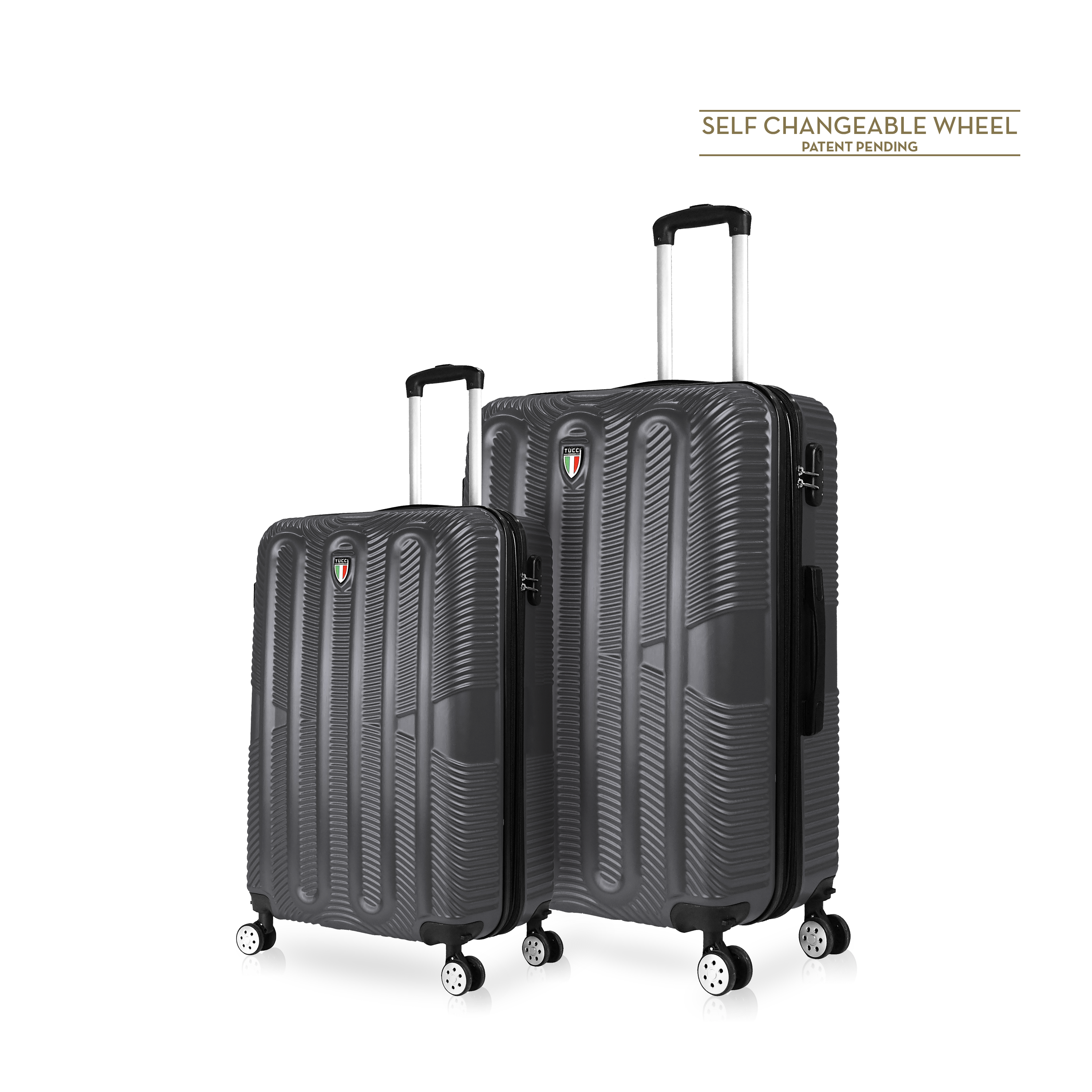 TUCCI Italy SPECIALI (20", 28") 2 Piece Set Detachable Spinner Wheel Suitcase