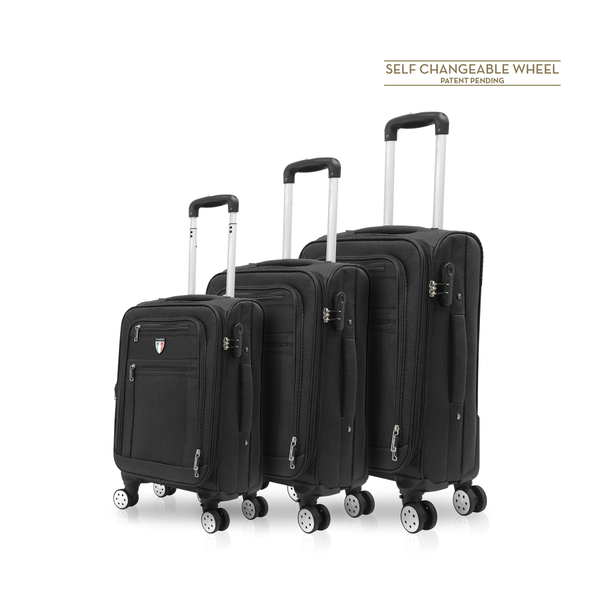 TUCCI Italy TURISTA 3-Piece (20", 28", 32") Softside Luggage Set