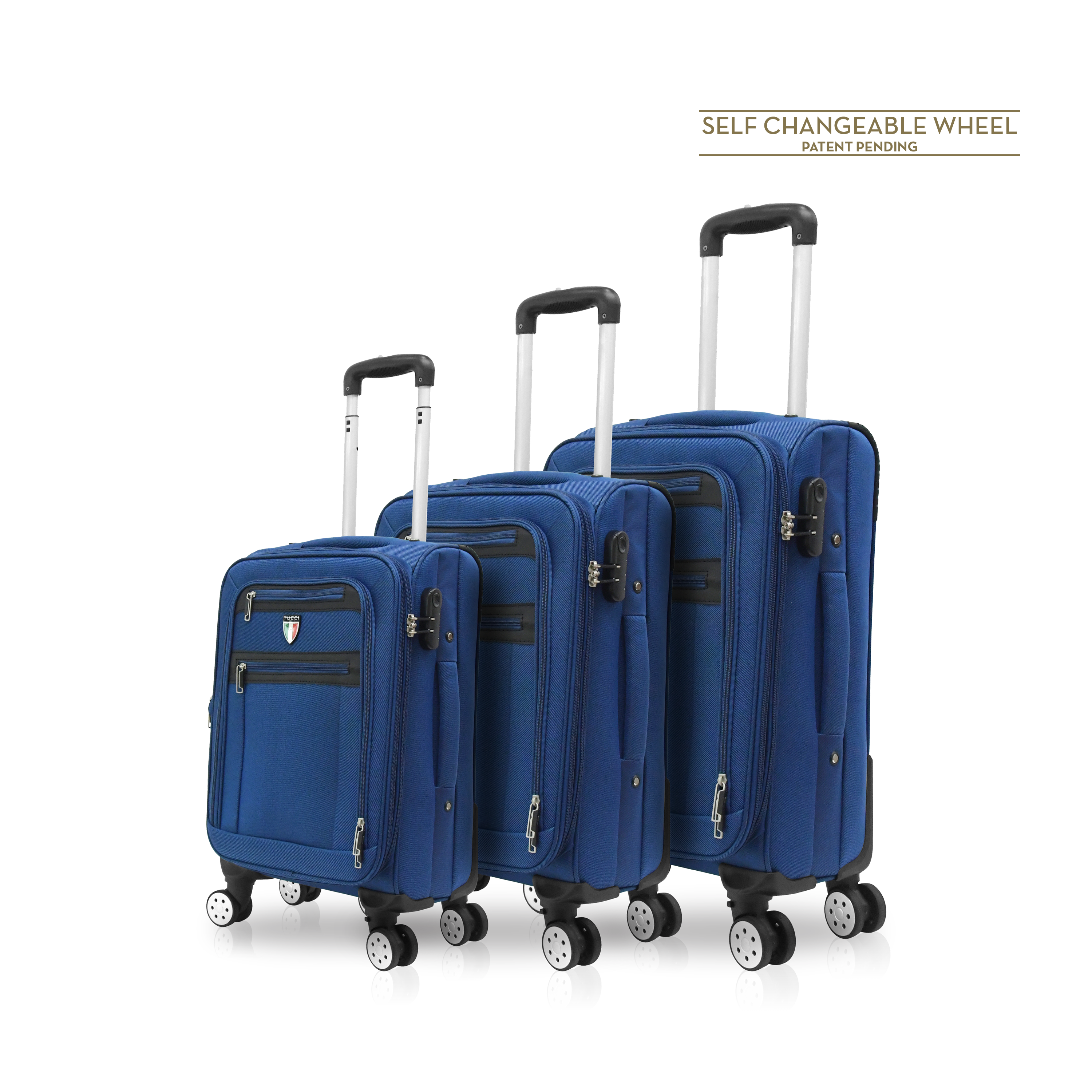 TUCCI Italy TURISTA 3-Piece Spinner Luggage Suitcase Set