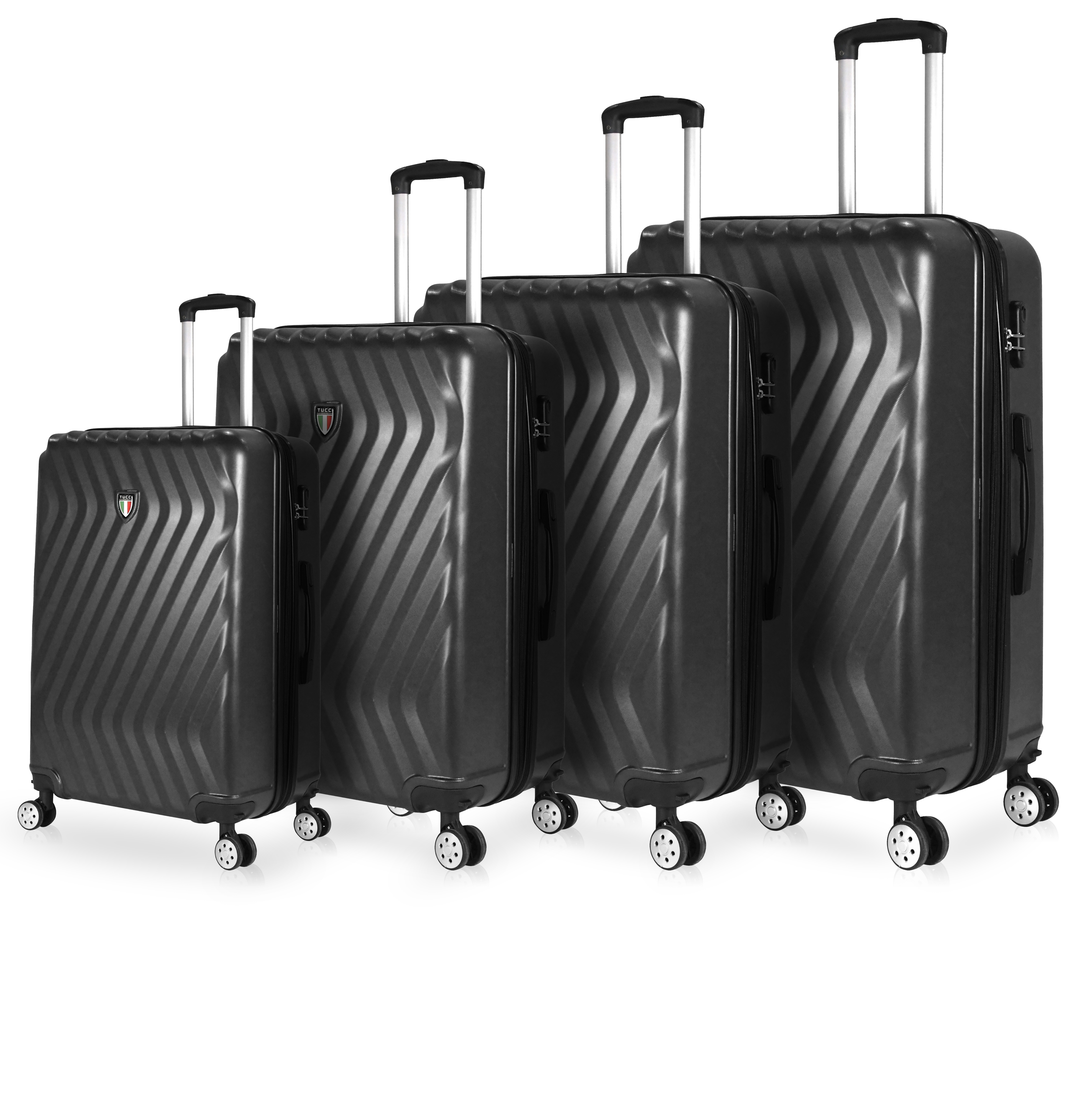 TUCCI Italy MUTEVOLE (20", 28", 30", 32") 4 Piece Set Spinner Travel Suitcase