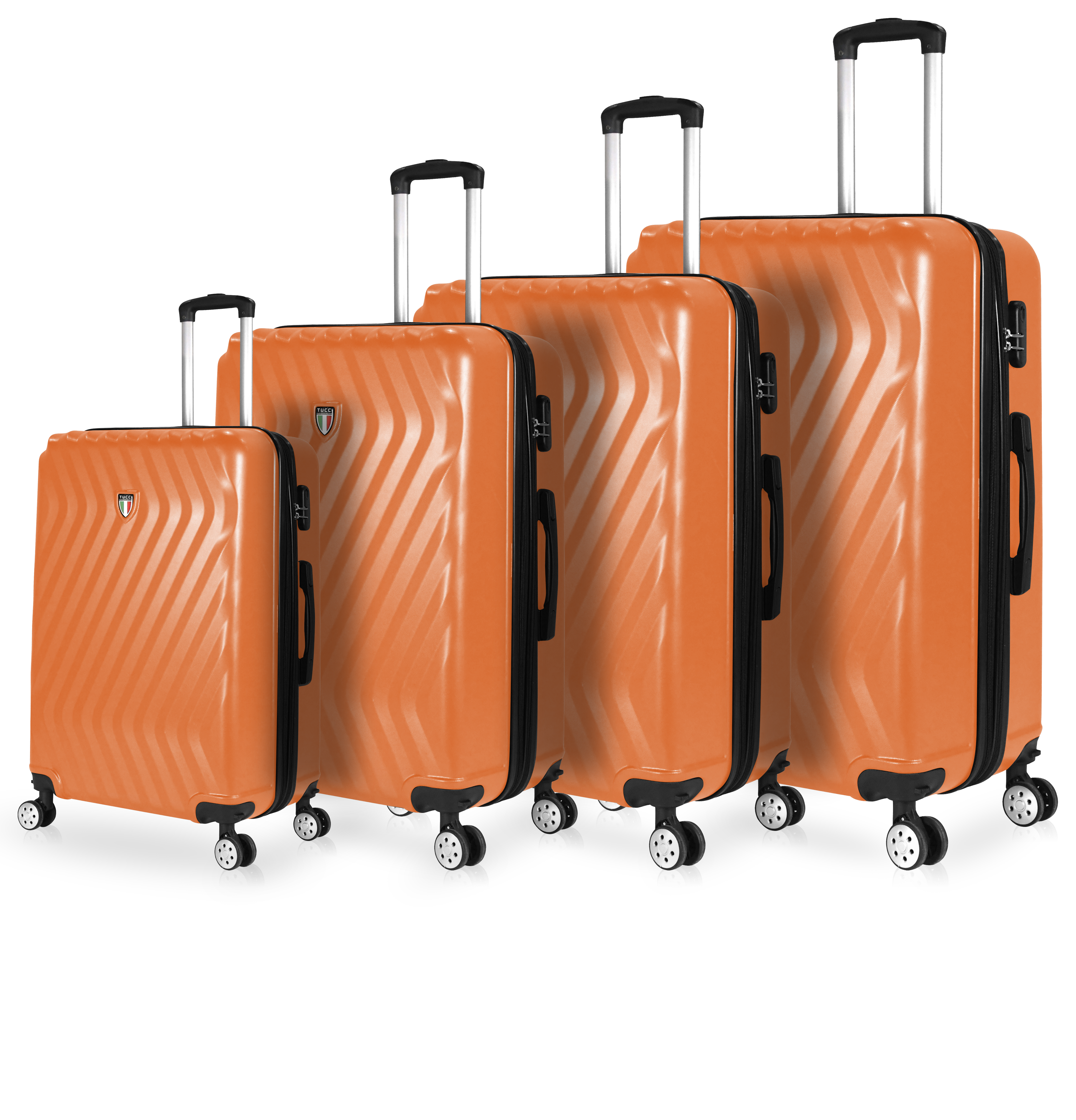 TUCCI Italy MUTEVOLE (20", 28", 30", 32") 4 Piece Set Spinner Travel Suitcase