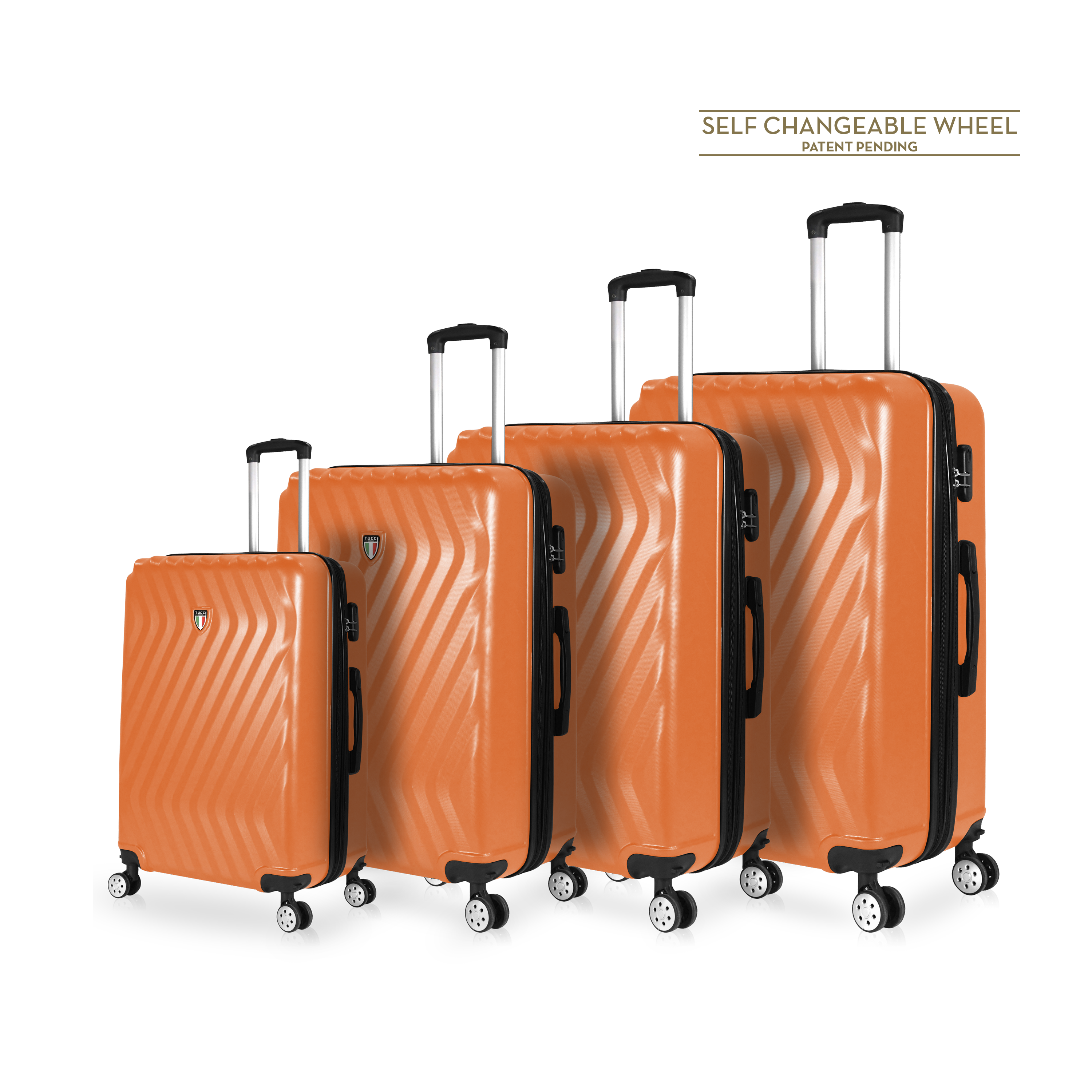 TUCCI Italy MUTEVOLE (20", 28", 30", 32") 4 Piece Set Spinner Travel Suitcase