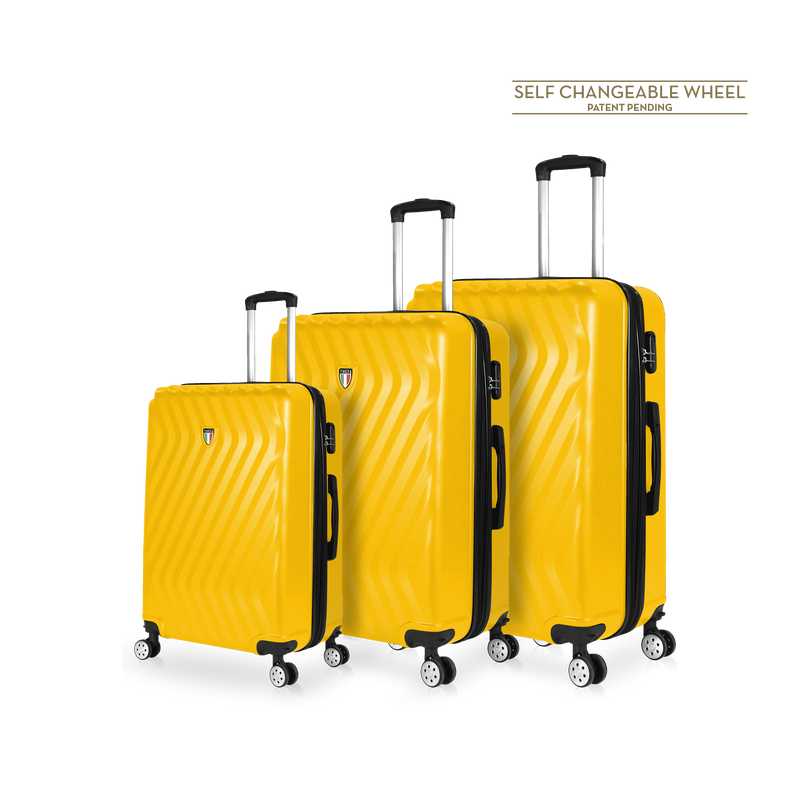 TUCCI Italy MUTEVOLE 3 Piece (20", 28", 30") Detachable Spinner Wheel Suitcase Set