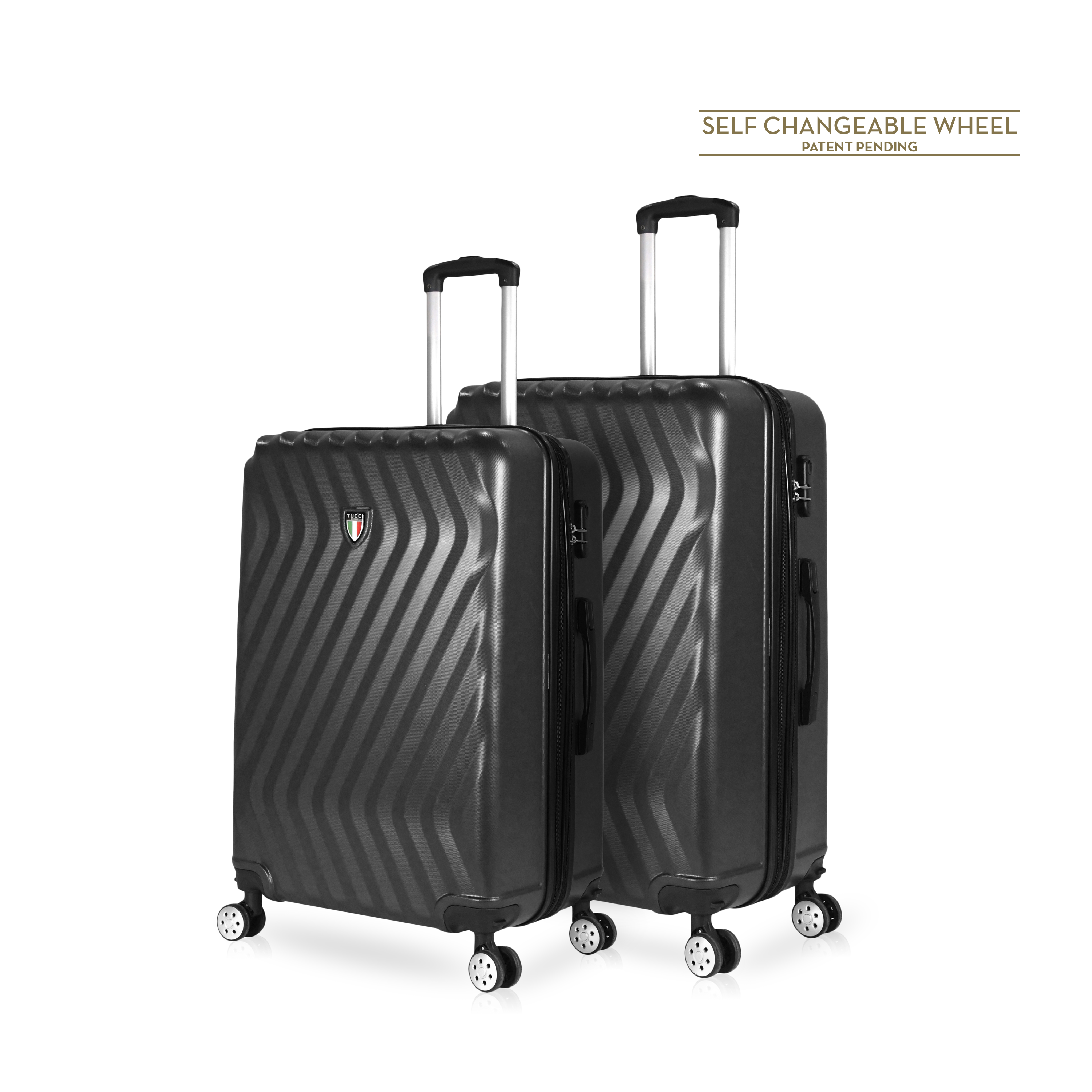 TUCCI Italy MUTEVOLE (28", 30") 2 Piece Set Spinner Travel Suitcase