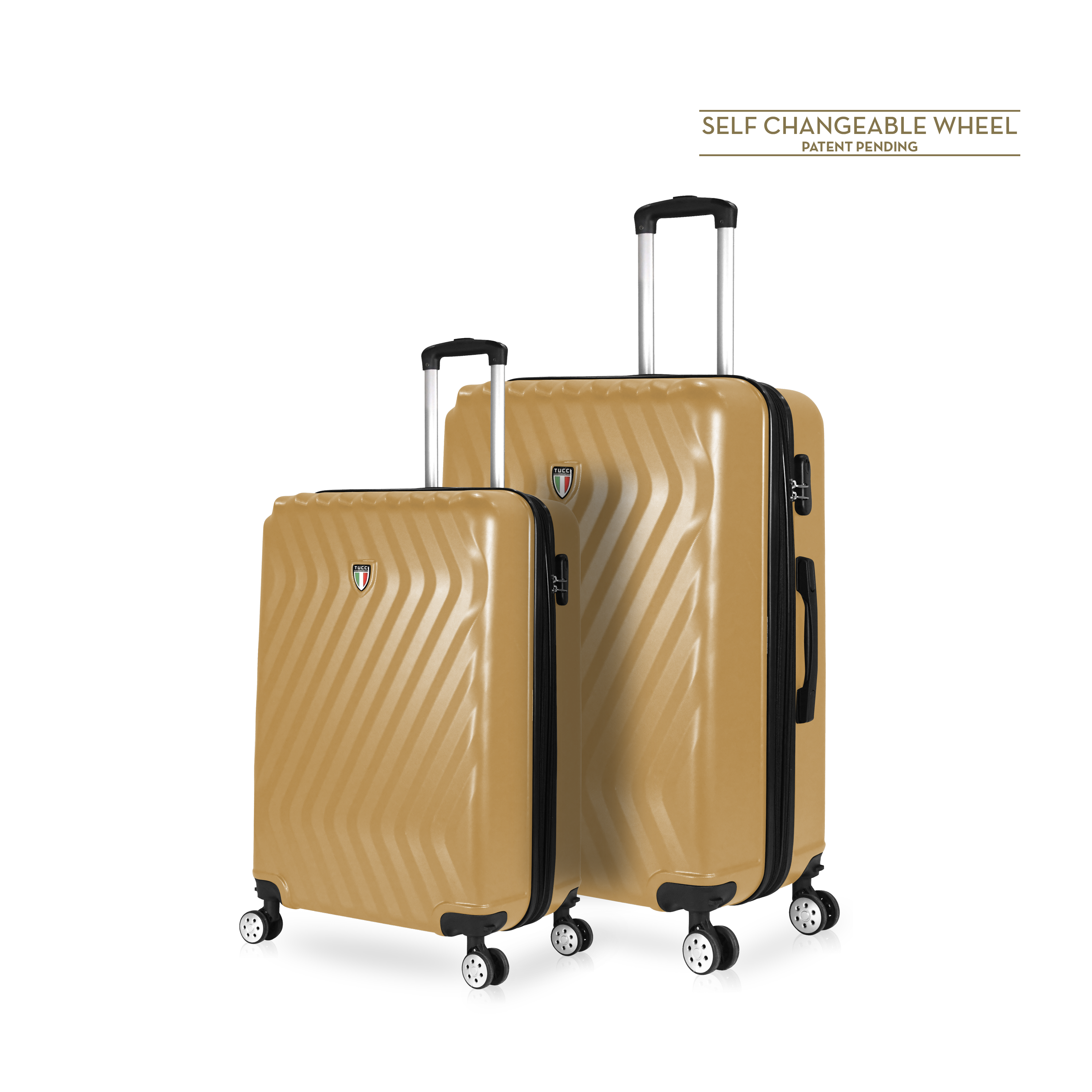 TUCCI Italy MUTEVOLE 2 Piece (20", 28") Detachable Spinner Wheel Suitcase Set