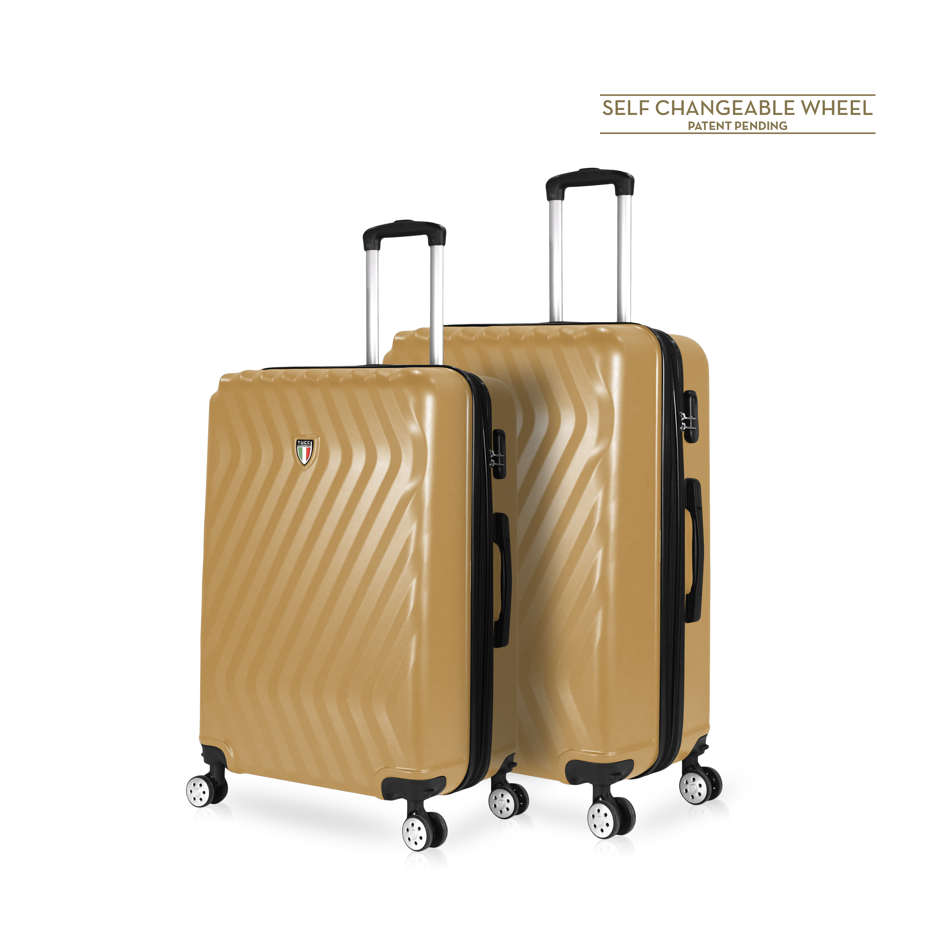 TUCCI Italy MUTEVOLE (28", 30") 2 Piece Set Spinner Travel Suitcase