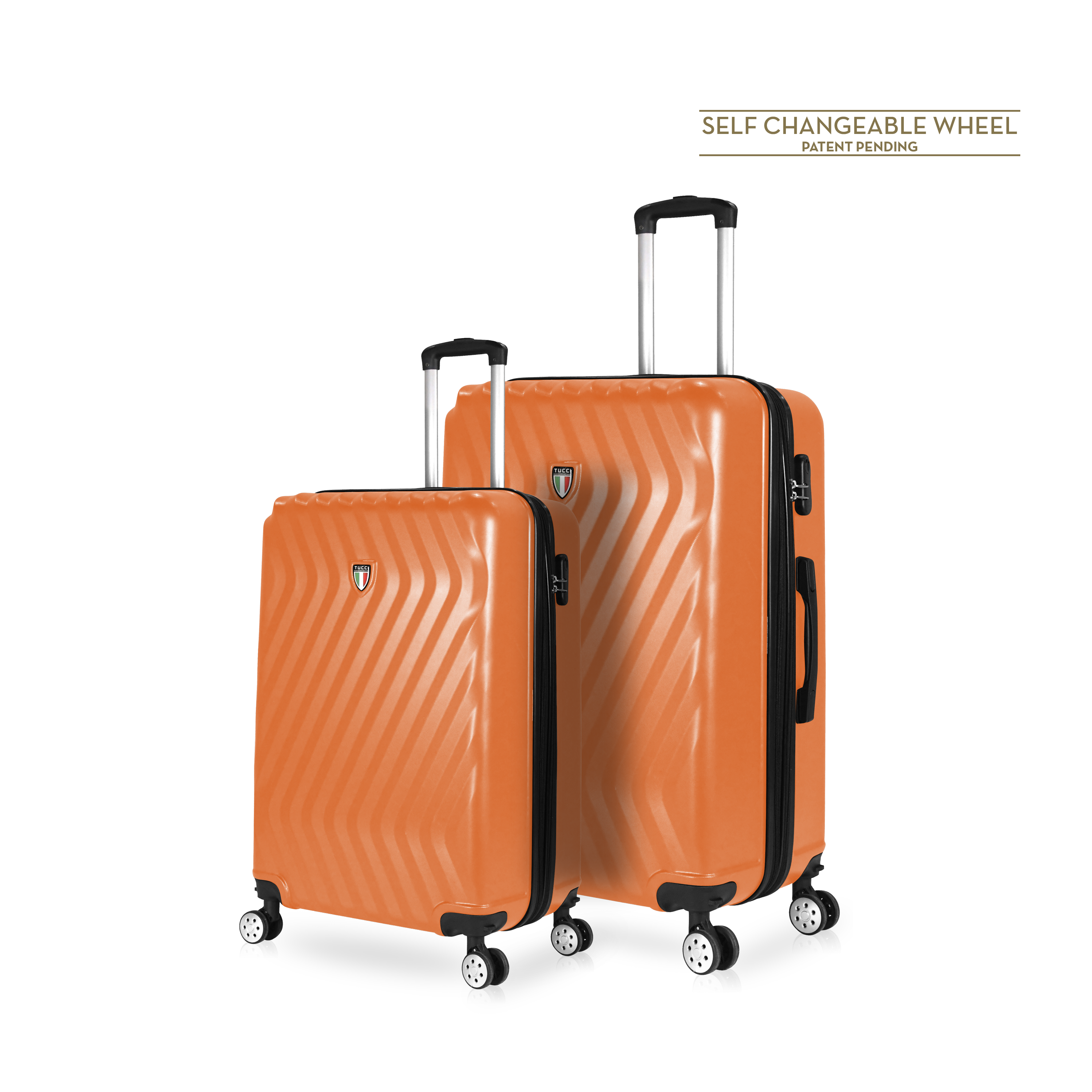 TUCCI Italy MUTEVOLE (28", 30") 2 Piece Set Spinner Travel Suitcase