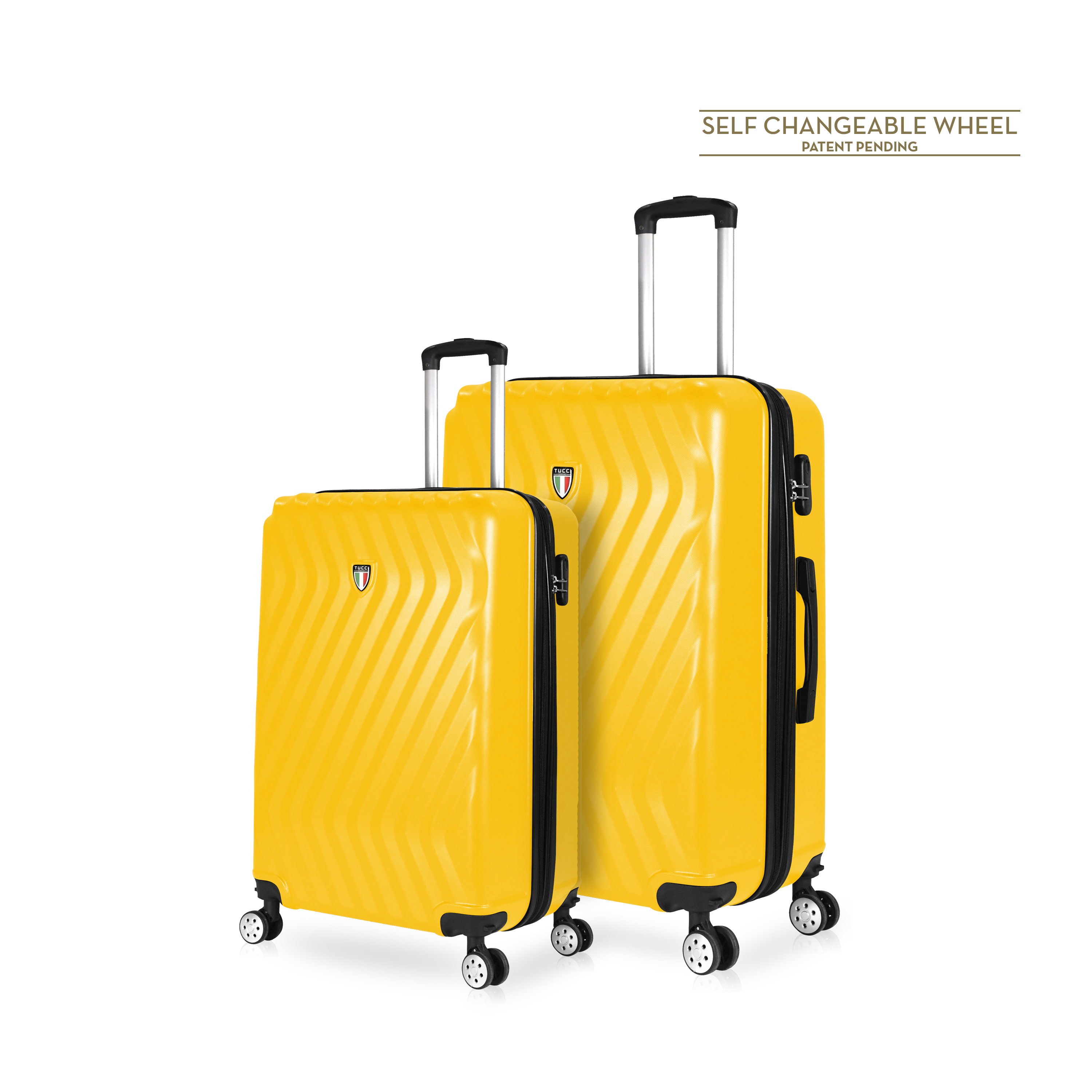 TUCCI Italy MUTEVOLE 2 Piece (20", 28") Detachable Spinner Wheel Suitcase Set