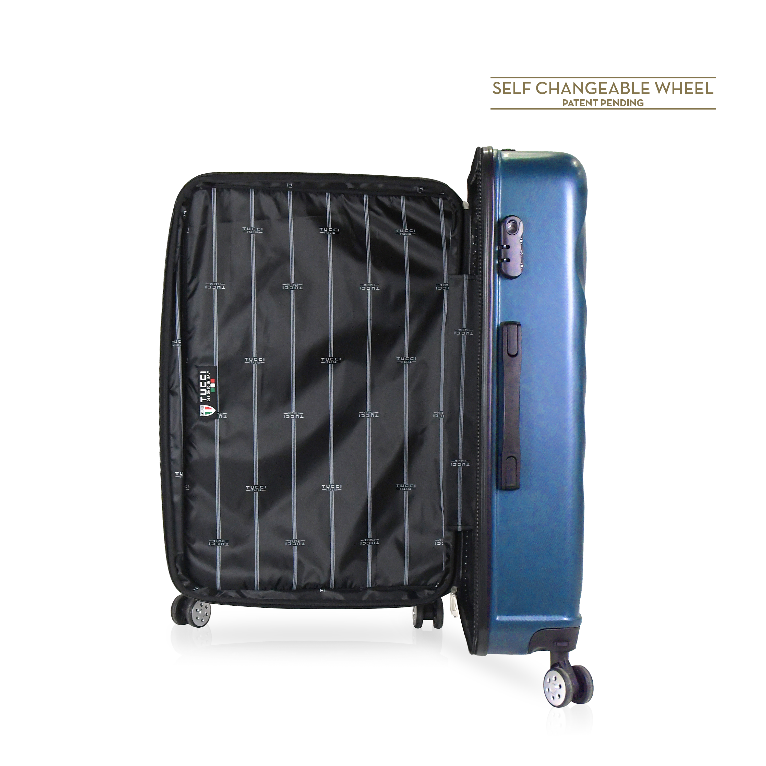 TUCCI Italy MUTEVOLE 2 Piece (20", 28") Detachable Spinner Wheel Suitcase Set