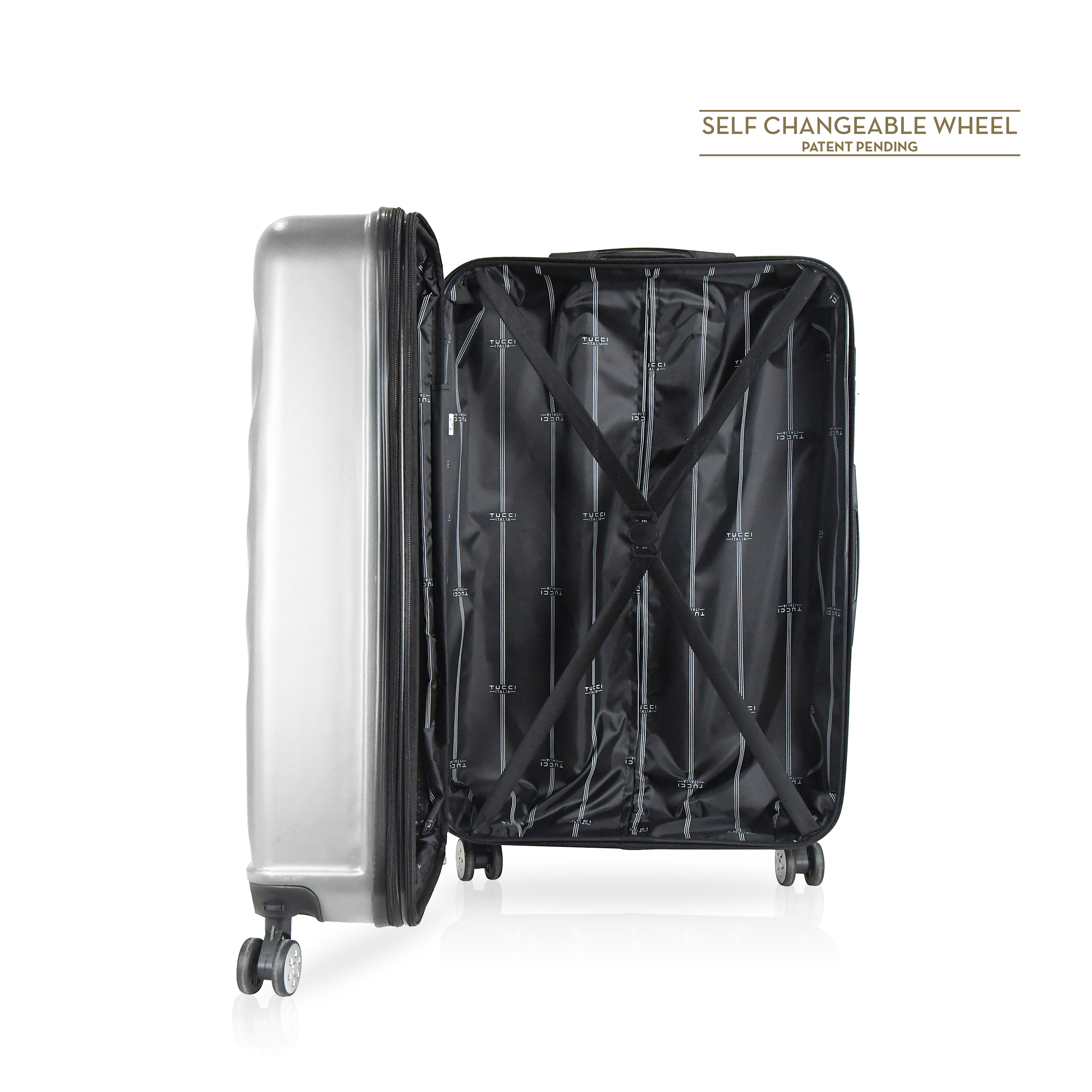 TUCCI Italy MUTEVOLE 2 Piece (20", 28") Detachable Spinner Wheel Suitcase Set