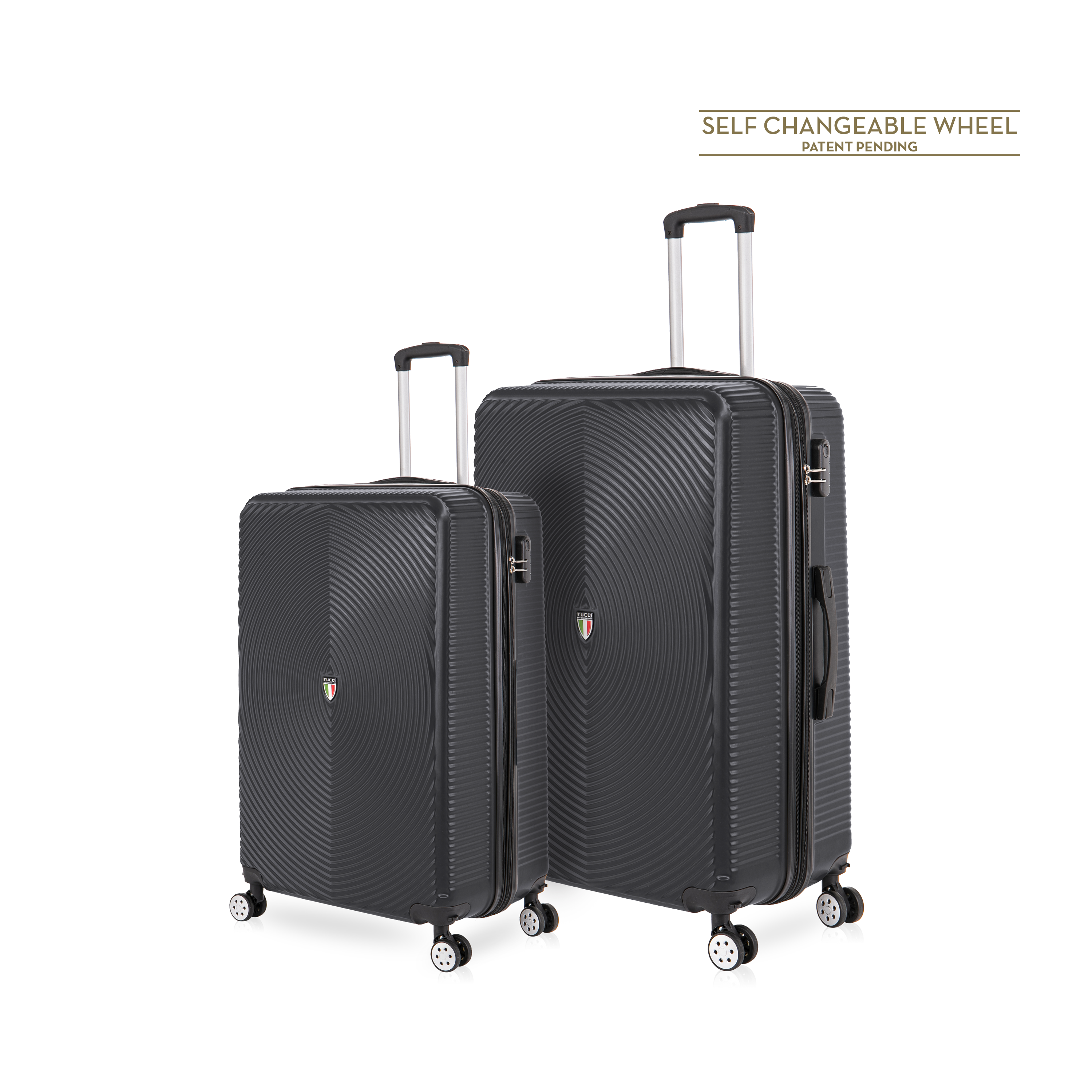 TUCCI Italy VOLANT 2 Piece (20", 28") Detachable Spinner Wheel Suitcase Set