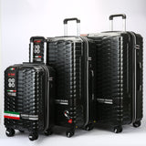 Tucci Italy Occhio 3-Piece Expandable Hardside Luggage Set, PC Carbon Fiber Texture Spinner Suitcases with TSA Lock, 20/28/30 in