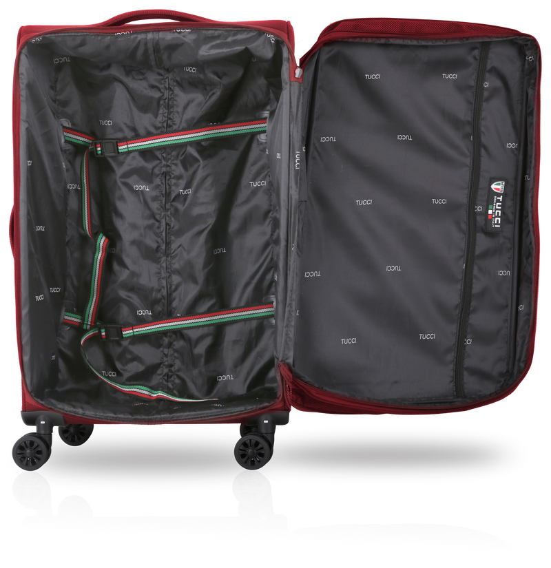 TUCCI Italy TRIPLETTA 3 PC (20", 26", 30") Softside Travel Suitcase Set