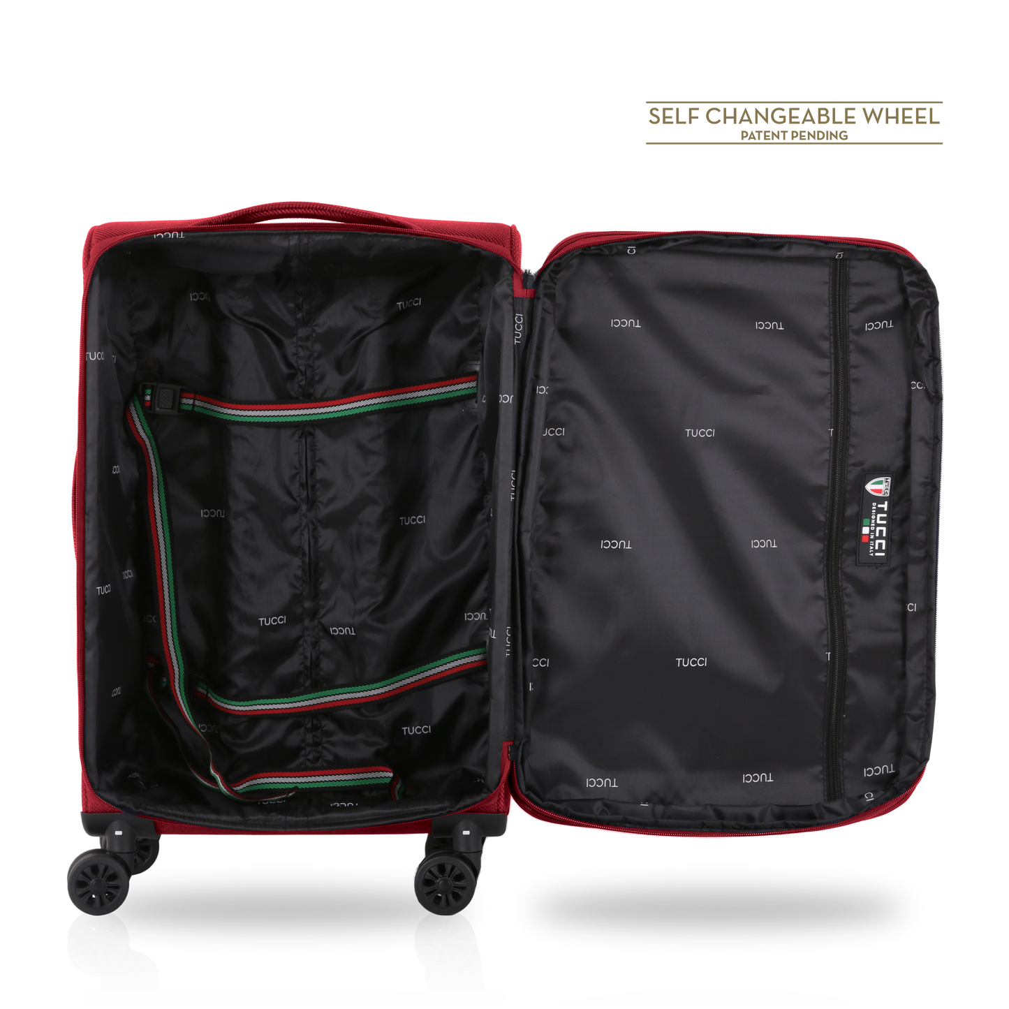 TUCCI Italy ALIANTE Set of 3 (18", 24", 28") 4-Wheeled Travel Suitcase