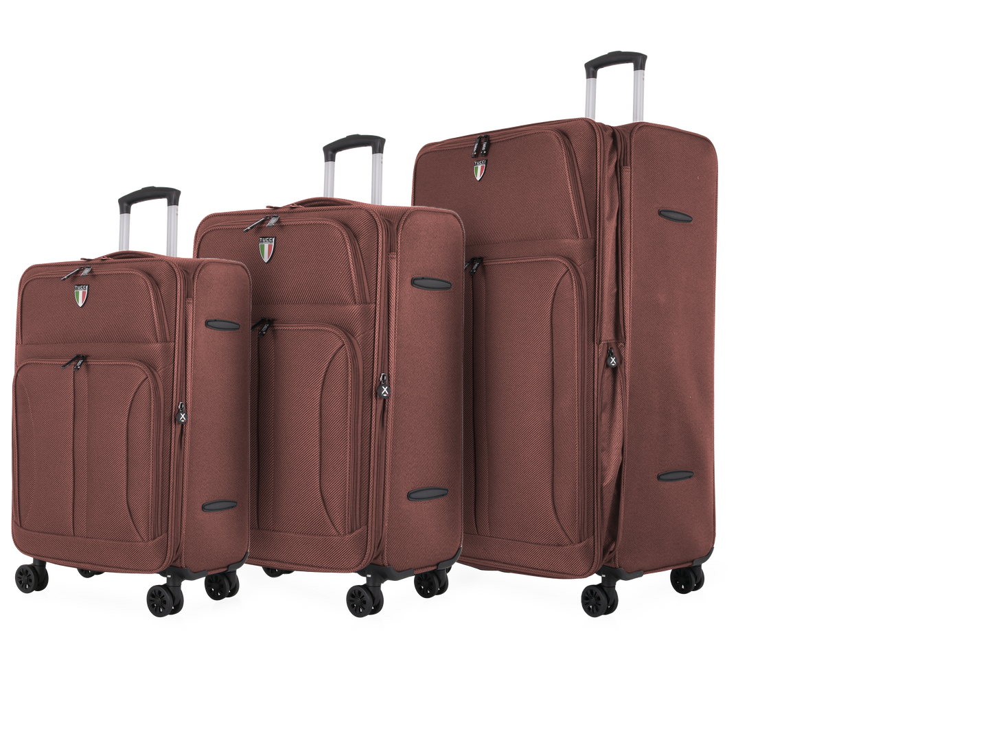 TUCCI Italy ALIANTE Set of 3 (18", 24", 28") 4-Wheeled Travel Suitcase