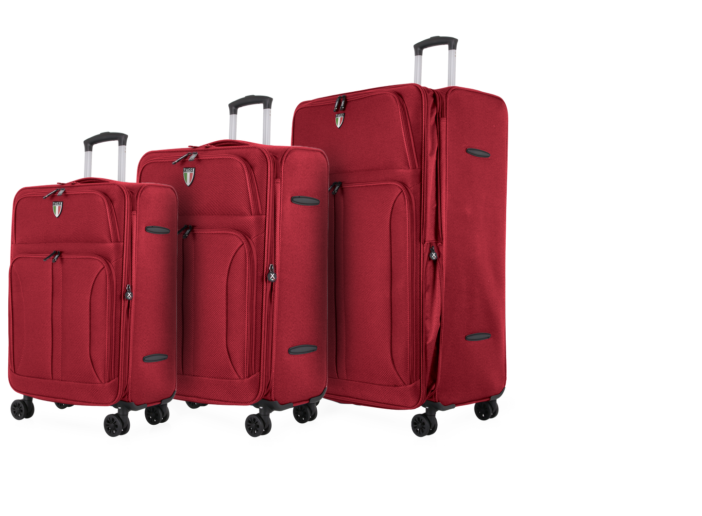 TUCCI Italy ALIANTE Set of 3 (18", 24", 28") 4-Wheeled Travel Suitcase