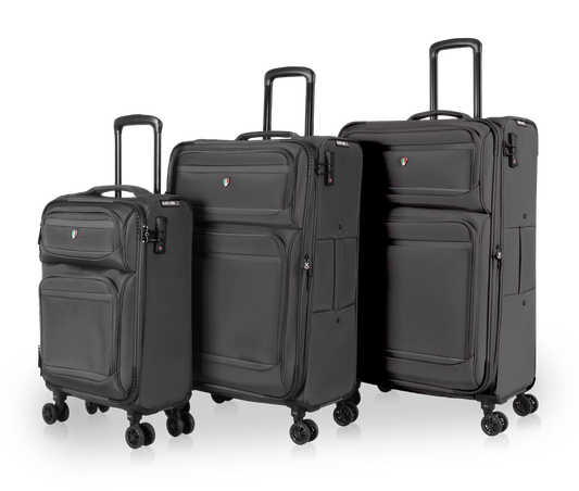TUCCI Italy SUPREMA (20", 27", 29") Softside Detachable Wheel Luggage Set