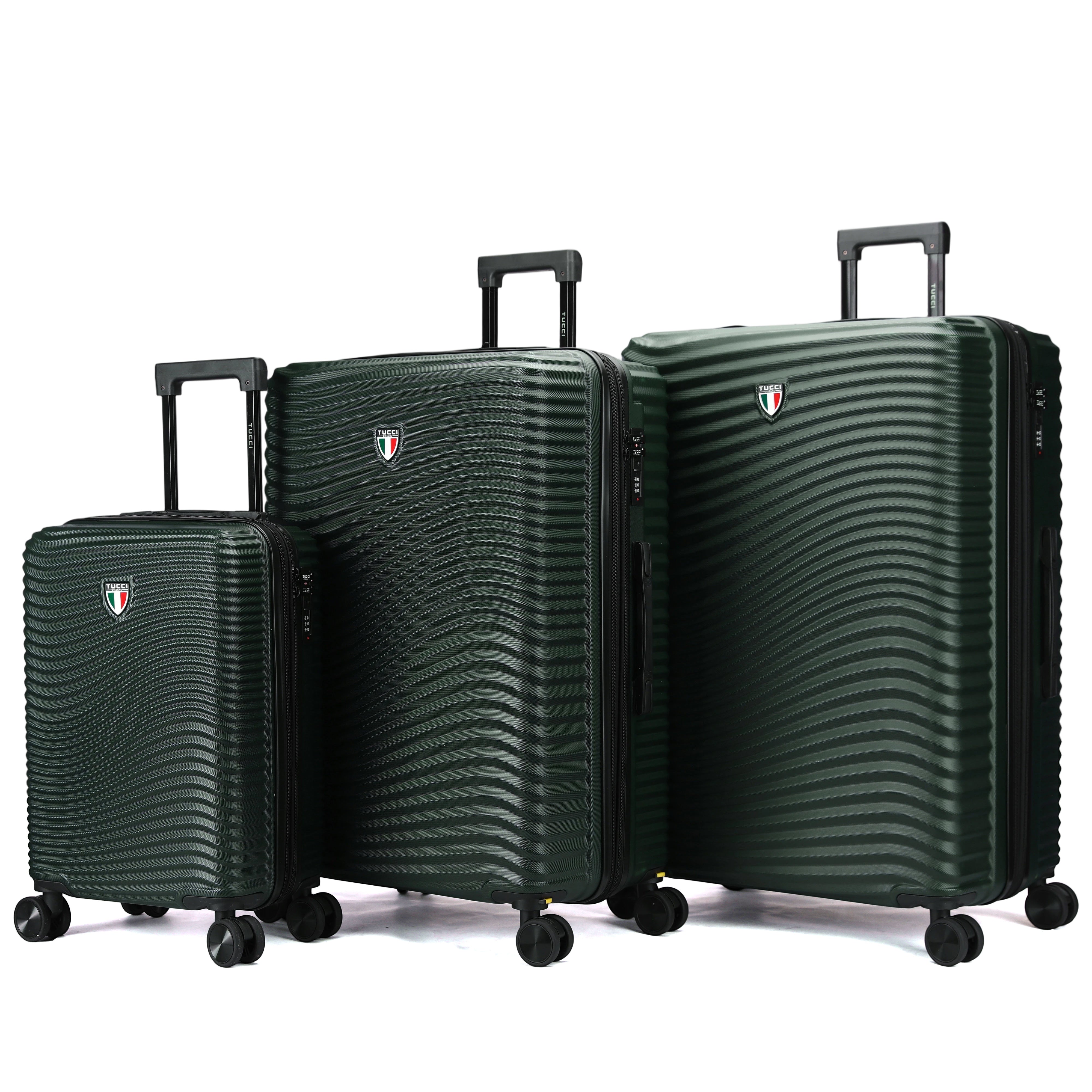 Tucci Italy Spettro 3-Piece Expandable Hardside Spinner Luggage Set, 20/28/30 Inches