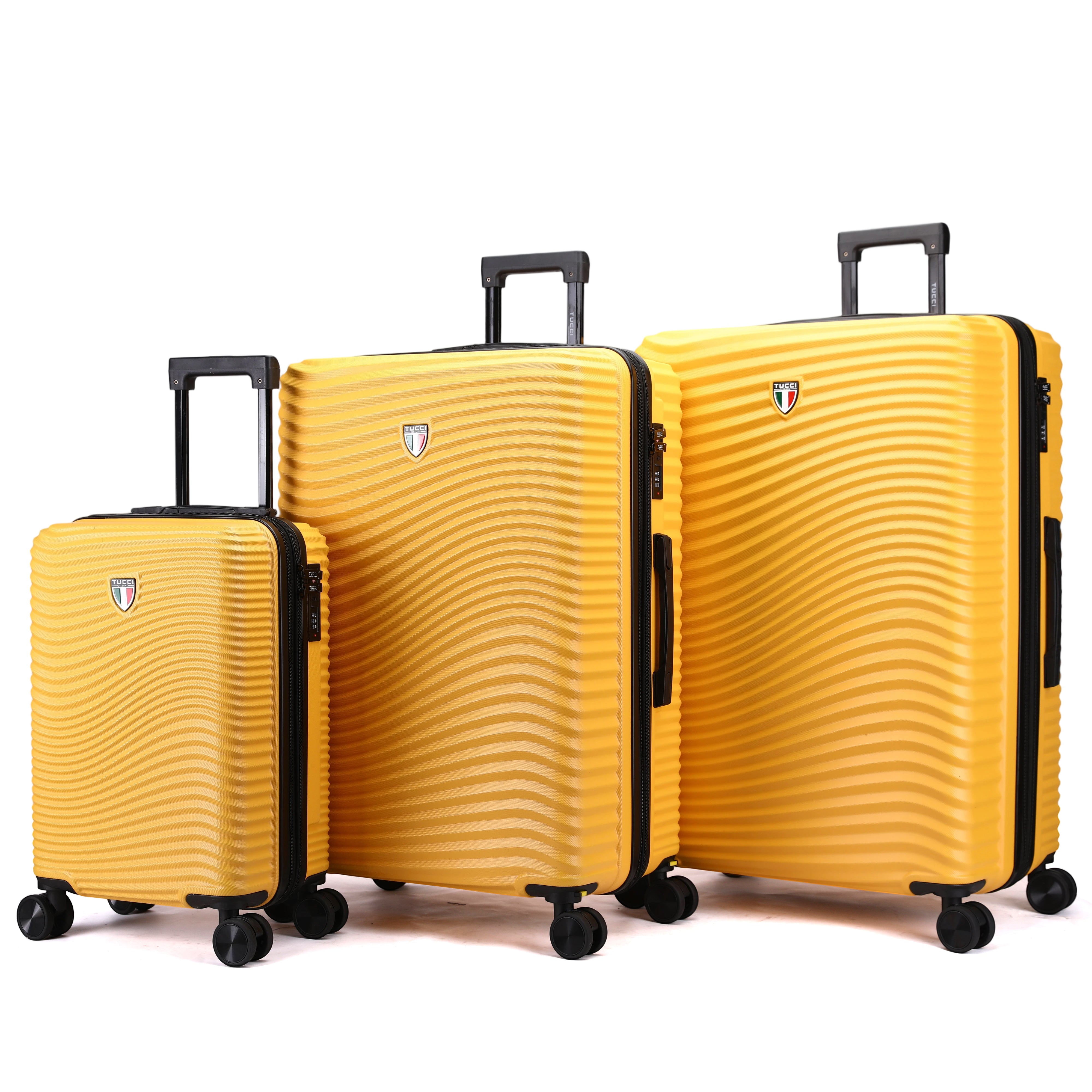 Tucci Italy Spettro 3-Piece Expandable Hardside Spinner Luggage Set, 20/28/30 Inches