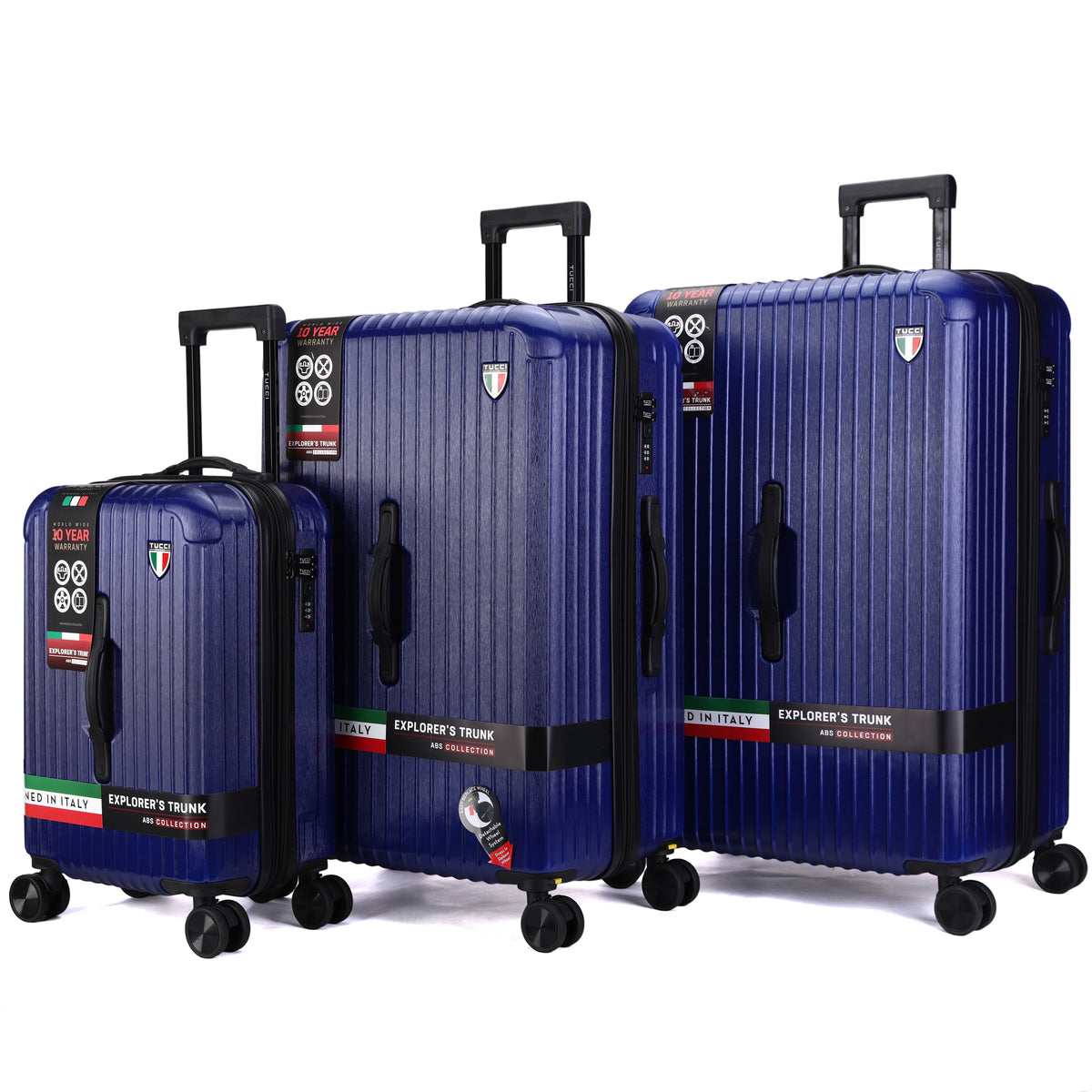 TUCCI LINEA  3-Piece Expandable Hardside Spinner Luggage Set, 20/28/30 Inches