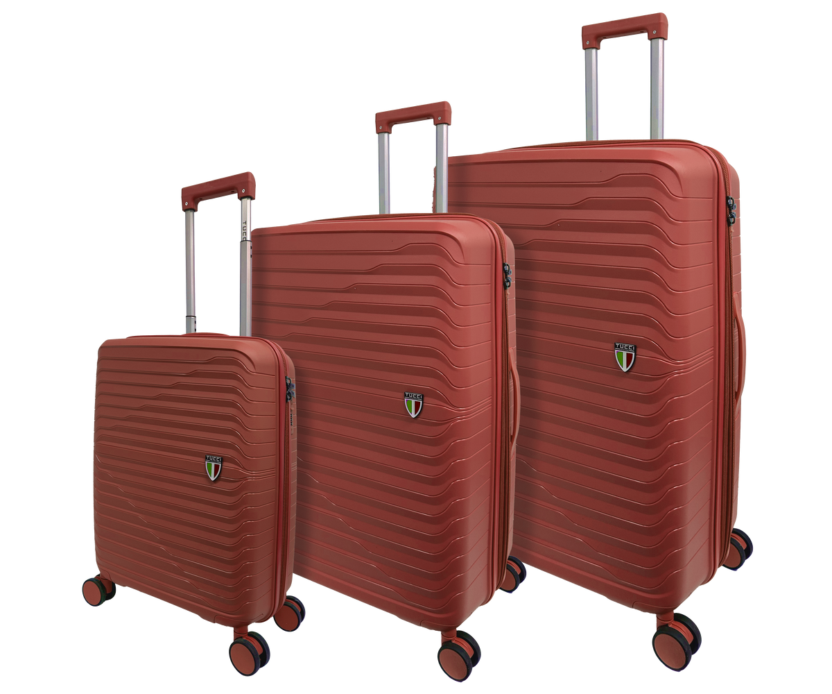 Polypropylene 3 PC Hardside Luggage Set (20", 28", 32") Matte Frosted Flexy-Armor Shell, 25% Expandable