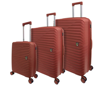 Polypropylene 3 PC Hardside Luggage Set (20", 28", 32") Matte Frosted Flexy-Armor Shell, 25% Expandable