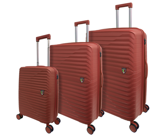 Polypropylene 3 PC Hardside Luggage Set (20", 28", 32") Matte Frosted Flexy-Armor Shell, 25% Expandable
