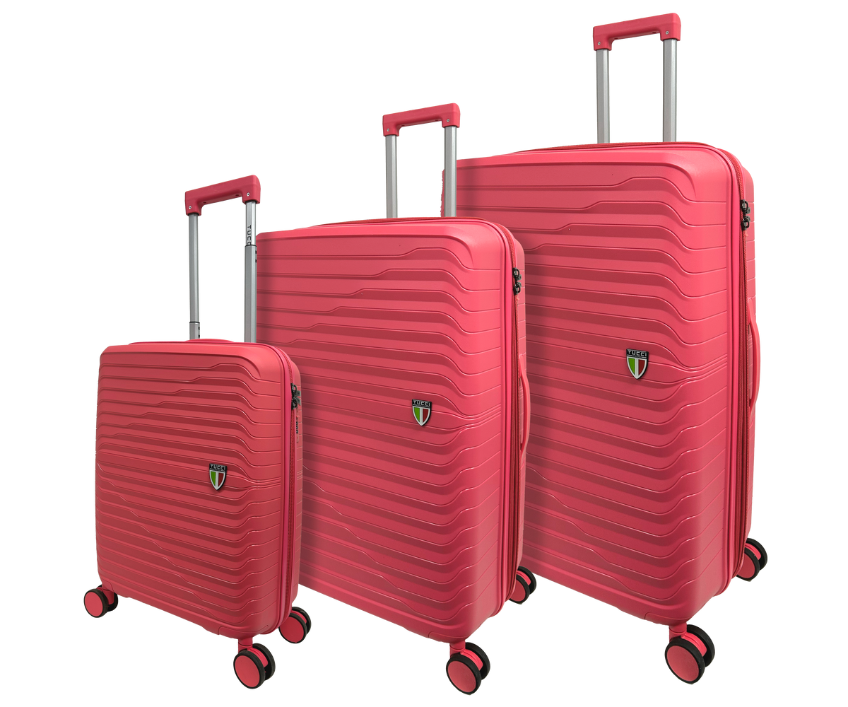 Polypropylene 3 PC Hardside Luggage Set (20", 28", 32") Matte Frosted Flexy-Armor Shell, 25% Expandable