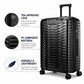 Tucci Italy Occhio 3-Piece Expandable Hardside Luggage Set, PC Carbon Fiber Texture Spinner Suitcases with TSA Lock, 20/28/30 in