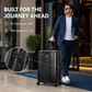 Tucci Italy Occhio 3-Piece Expandable Hardside Luggage Set, PC Carbon Fiber Texture Spinner Suitcases with TSA Lock, 20/28/30 in