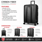 Tucci Italy Occhio 3-Piece Expandable Hardside Luggage Set, PC Carbon Fiber Texture Spinner Suitcases with TSA Lock, 20/28/30 in