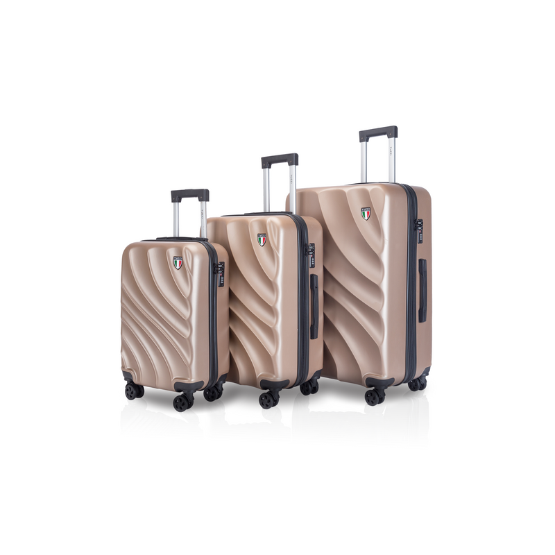 TUCCI Italy CREMOSA ABS 3 PC (20", 24", 28") Suitcase Set