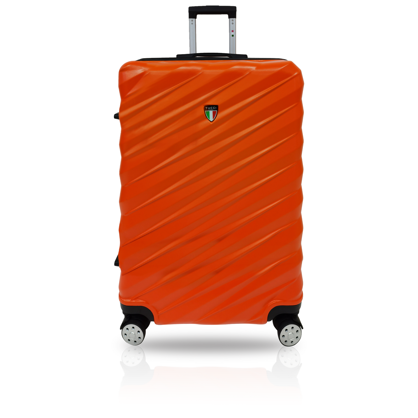 TUCCI Italy STORTO ABS 20" Carry On Luggage Suitcase Black | Silver| Orange