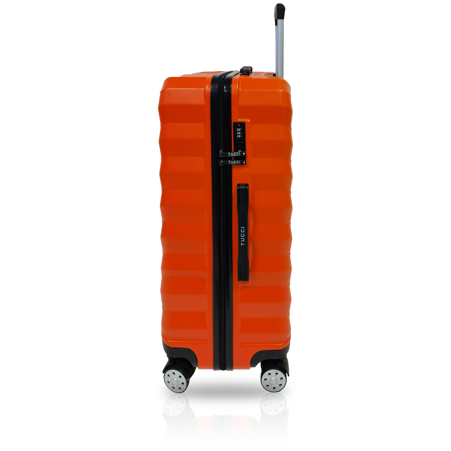 TUCCI Italy STORTO ABS 20" Carry On Luggage Suitcase Black | Silver| Orange