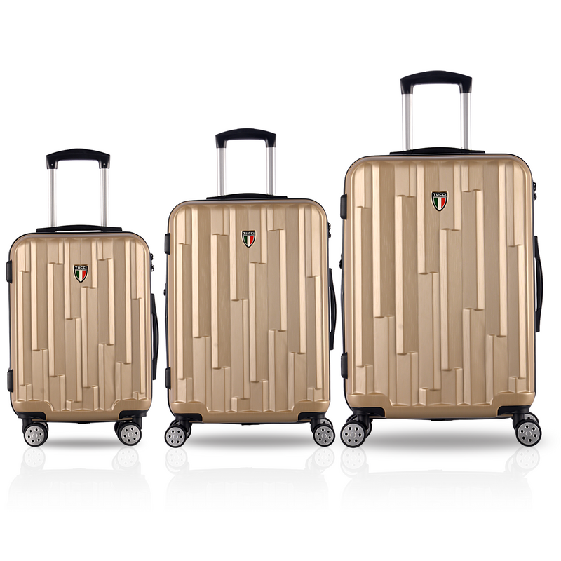 TUCCI Italy RIFLETTORE ABS 3 PC (20", 24", 28") Travel Suitcase Set
