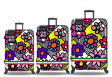 TUCCI Italy Pop Art Flower Dots 3 PC Sets (20", 24", 28") Luggage Suitcases